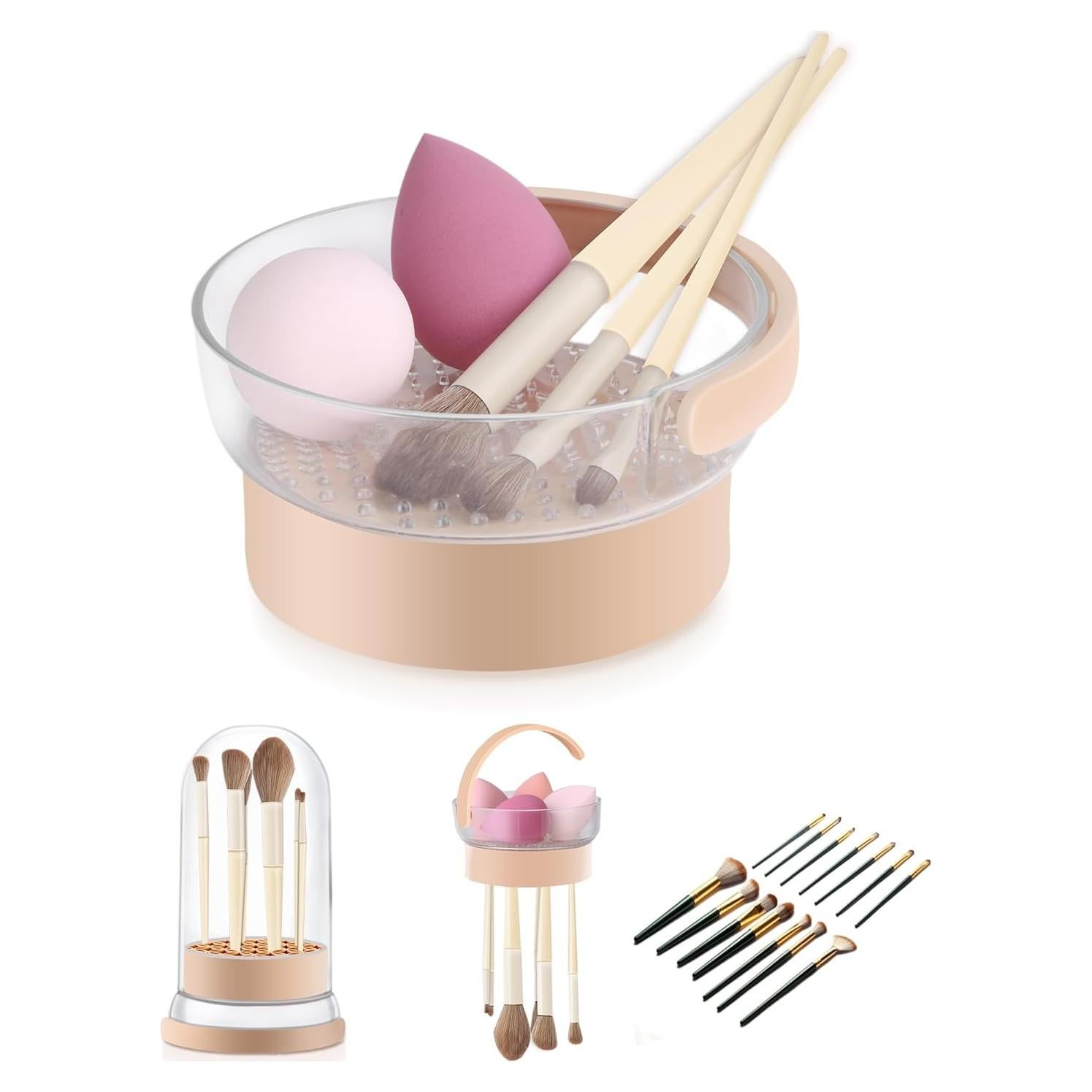 Limpiador de Brochas de Maquillaje KAYUSO 3 en 1 Caqui