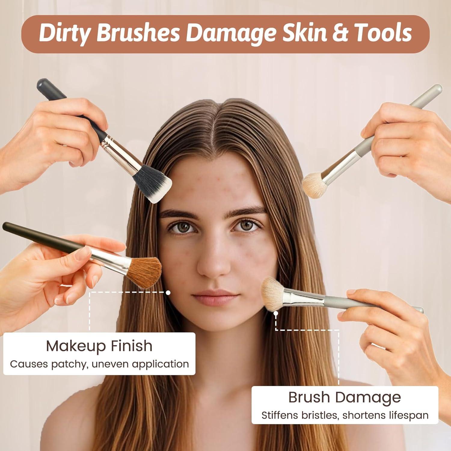 Limpiador de Brochas de Maquillaje KAYUSO 3 en 1 Caqui