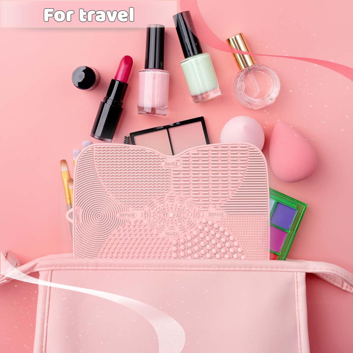 Almohadilla Limpiadora de Brochas de Maquillaje Silicona Rosa