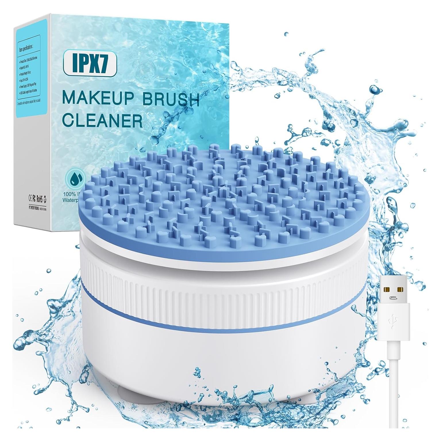 Makeup Brush Cleaner, Stocking Stuffers for Women, Moms, Teen Girls, Wife, Electric Makeup Brush Cleaner Machine Solution, Removes Residue from Makeup Brushes