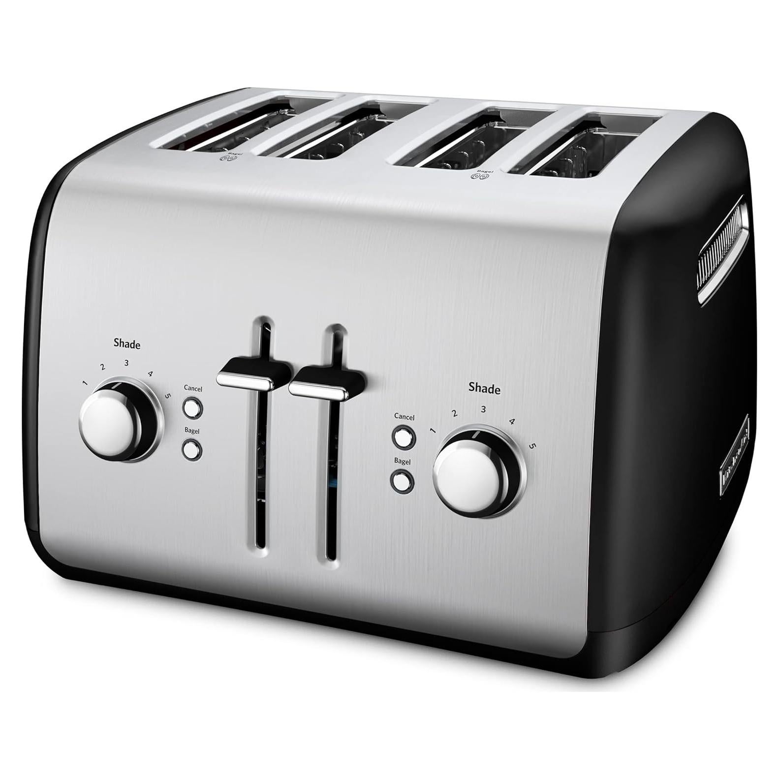 KitchenAid 4-Slice Toaster with Manual High-Lift Lever - KMT4115, Onyx Black