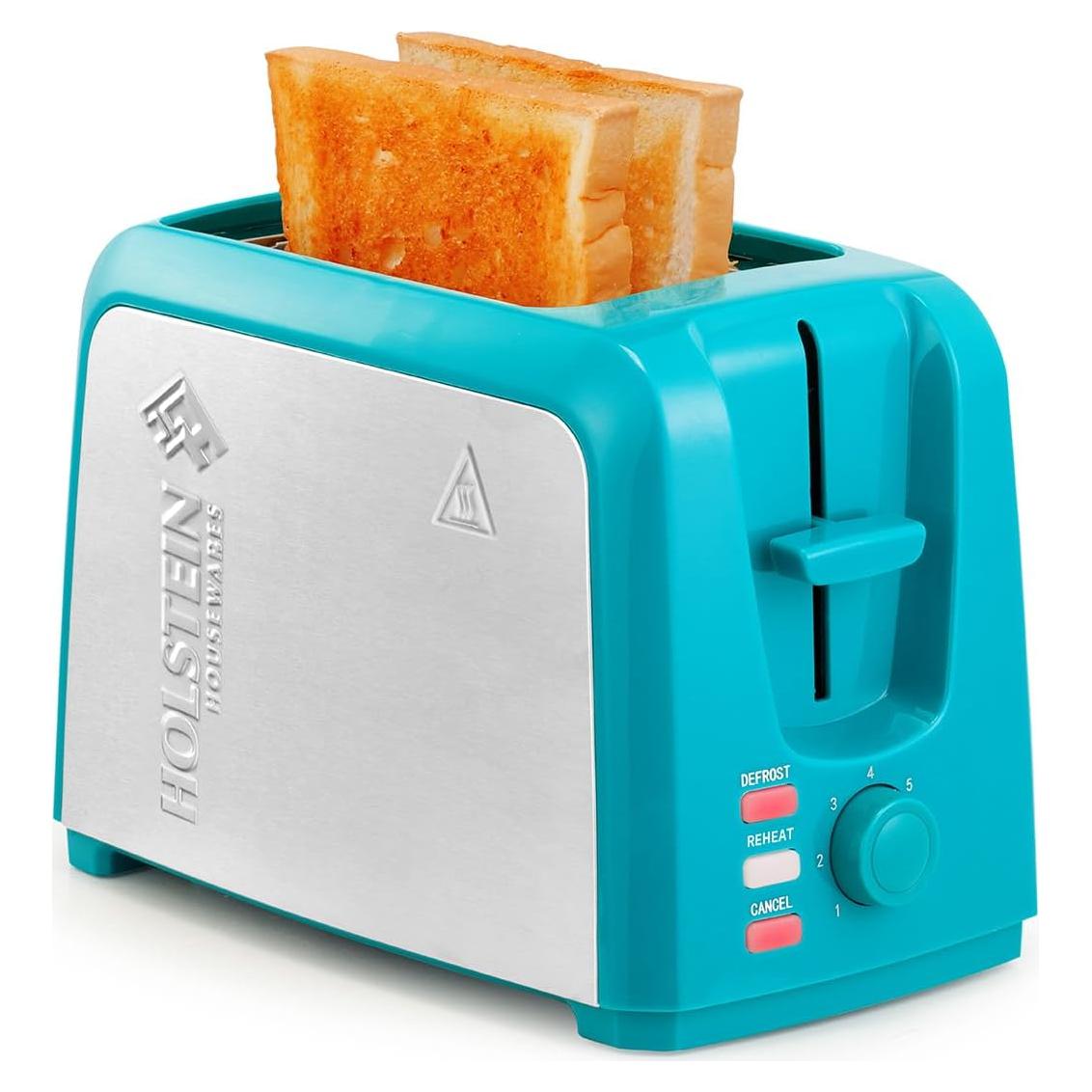 Tostadora Eléctrica 2 Rebanadas Holstein Verde Teal Acero Inoxidable