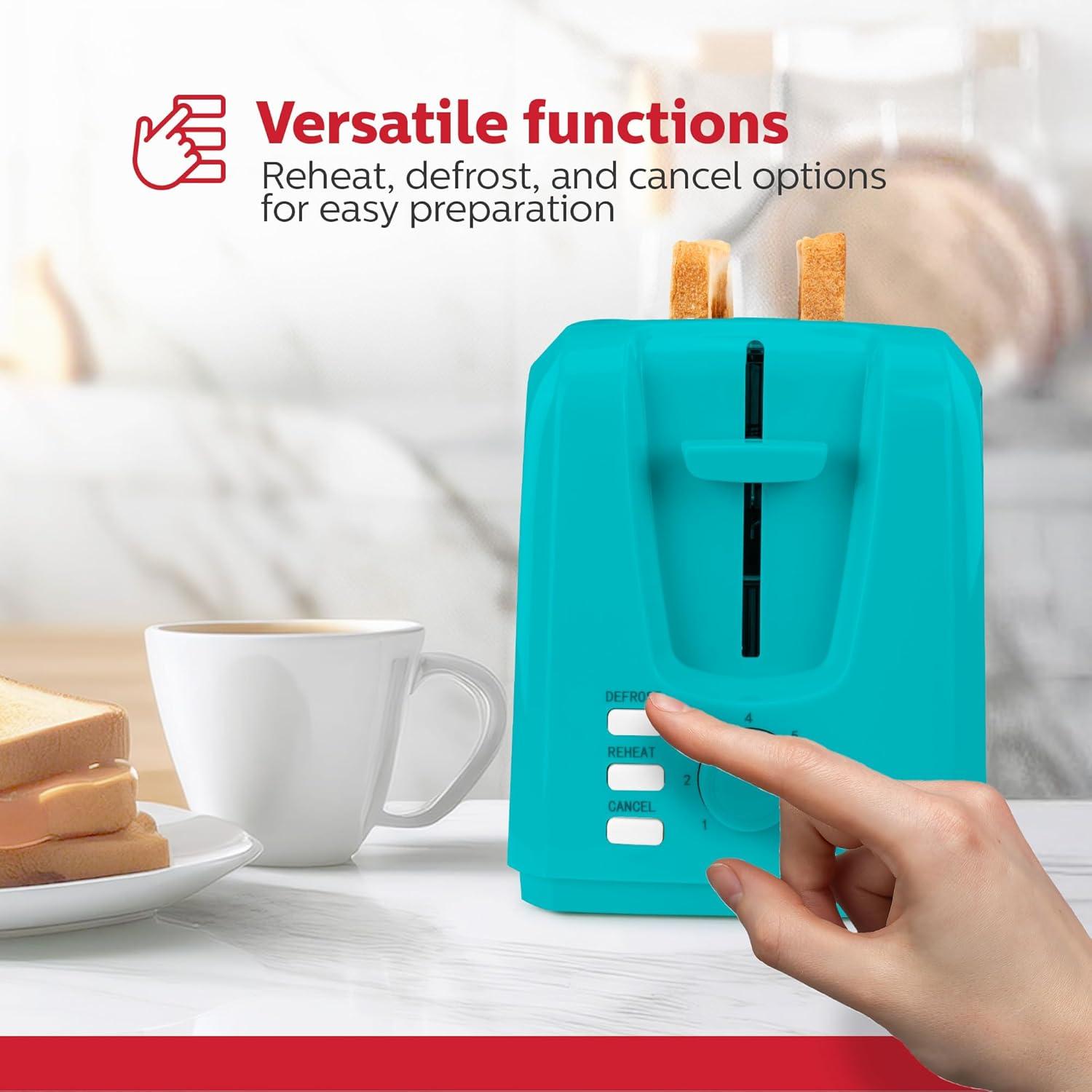 Tostadora Eléctrica 2 Rebanadas Holstein Verde Teal Acero Inoxidable