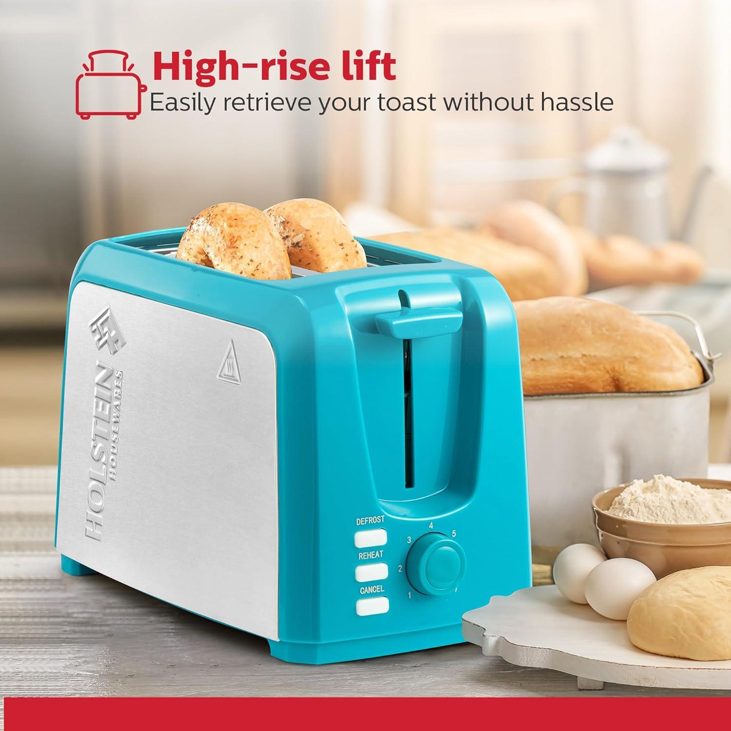 Tostadora Eléctrica 2 Rebanadas Holstein Verde Teal Acero Inoxidable