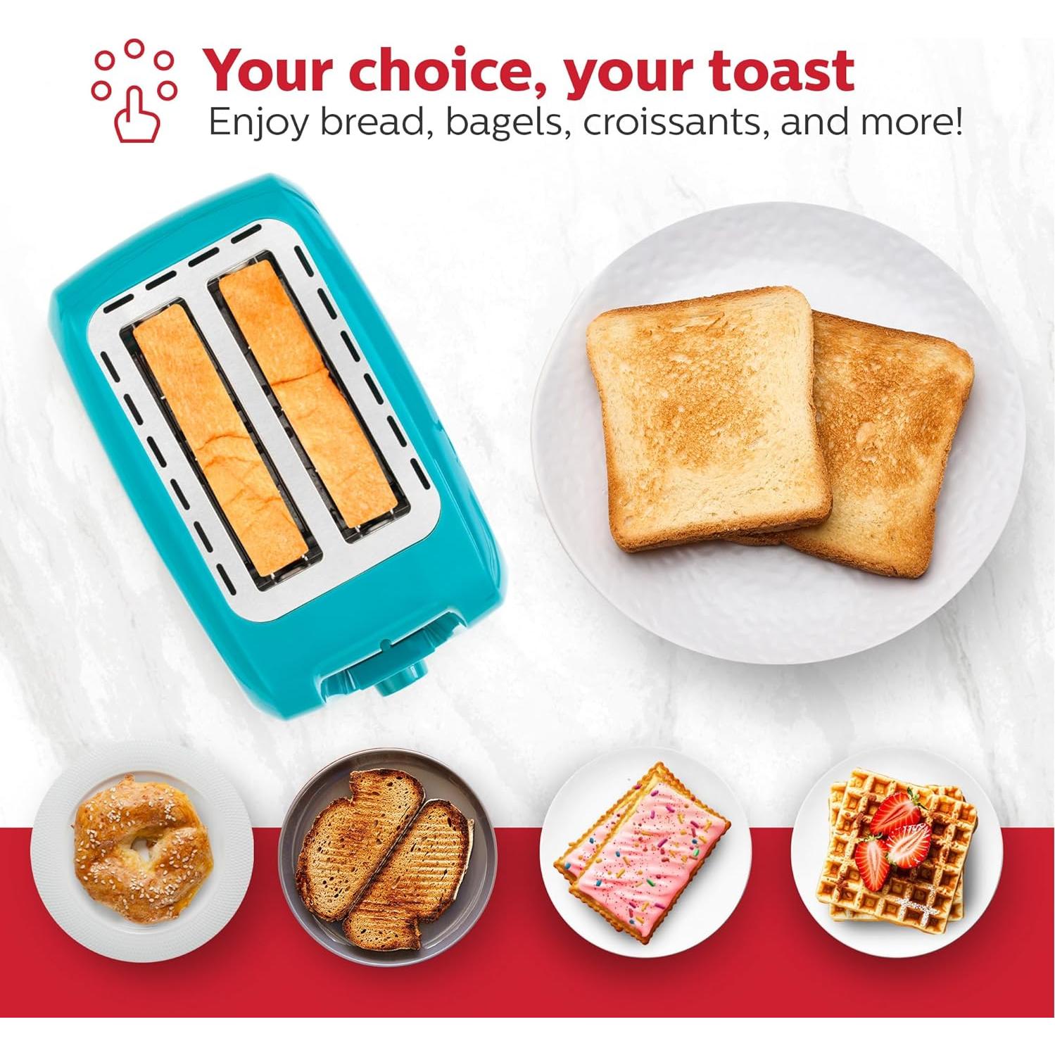Tostadora Eléctrica 2 Rebanadas Holstein Verde Teal Acero Inoxidable