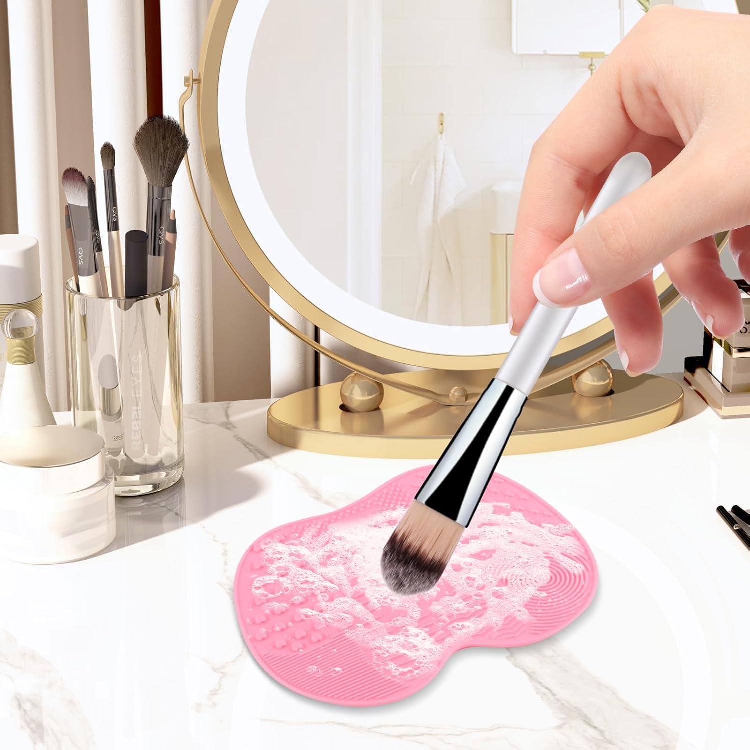 2 Almohadillas de Limpieza de Brochas de Maquillaje Silicona