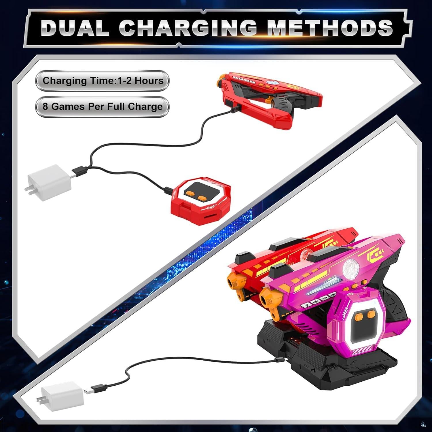 Juego de Pistolas Laser Tag CheerCrew 2 Jugadores Recargables