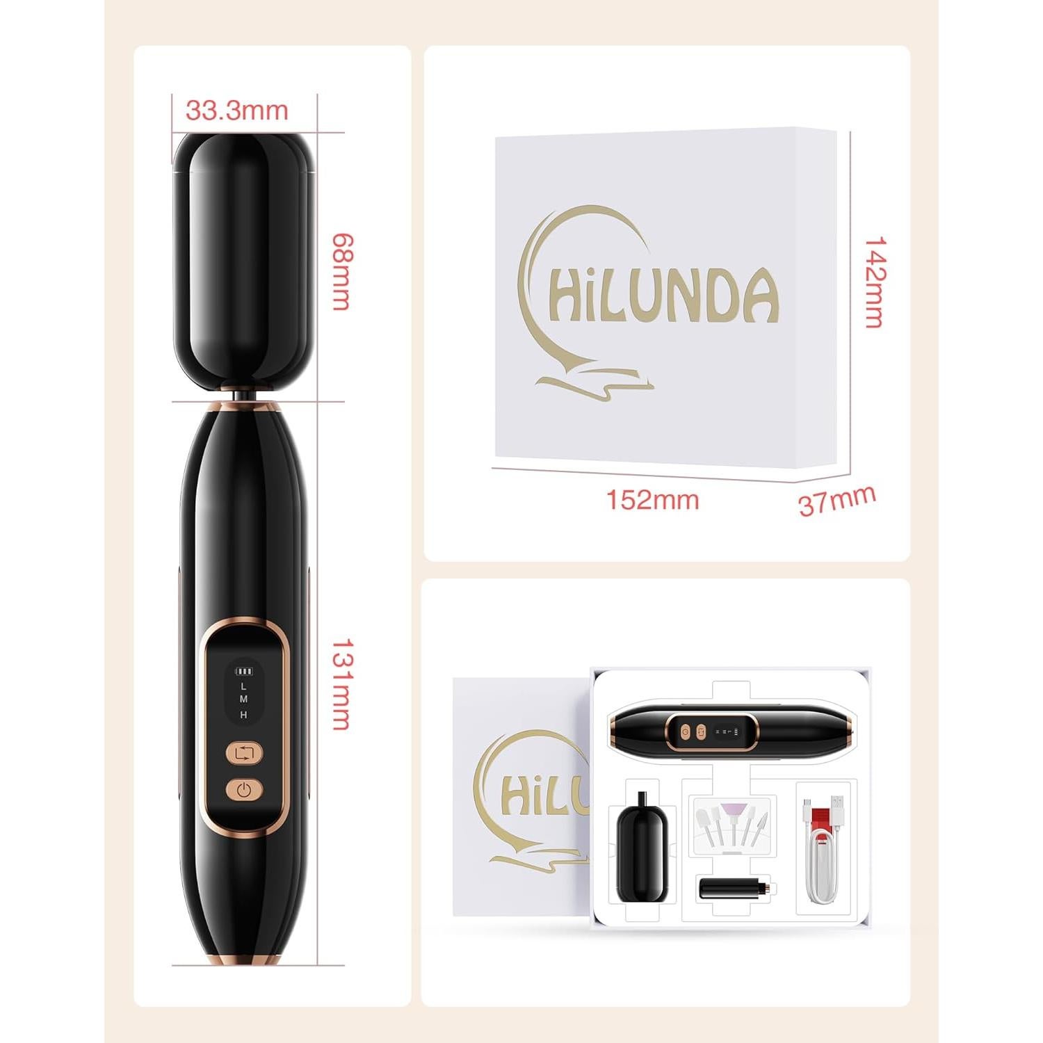 Limpiadora de Brochas y Taladro de Uñas HiLUNDA 2-en-1