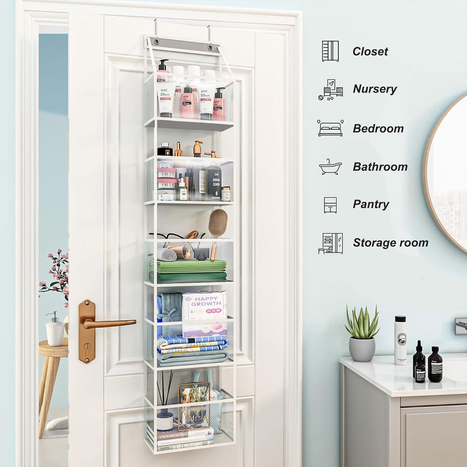 Organizador colgante Fixwal 5 estantes PVC transparente