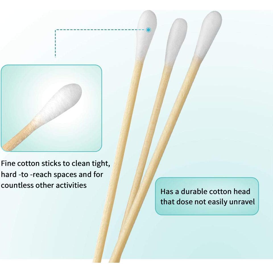 200 Bastoncillos de Algodón de Madera 15 cm Yinghezu