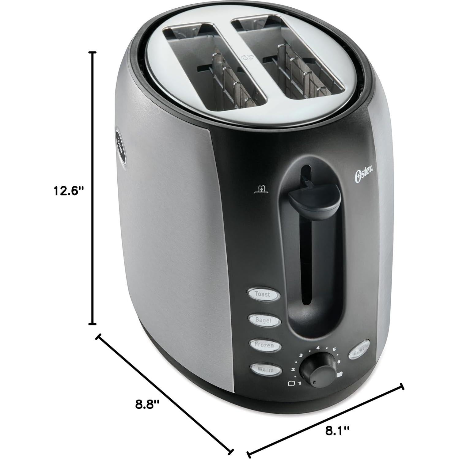 Tostadora Oster de 2 Rebanadas Acero Inoxidable 800W