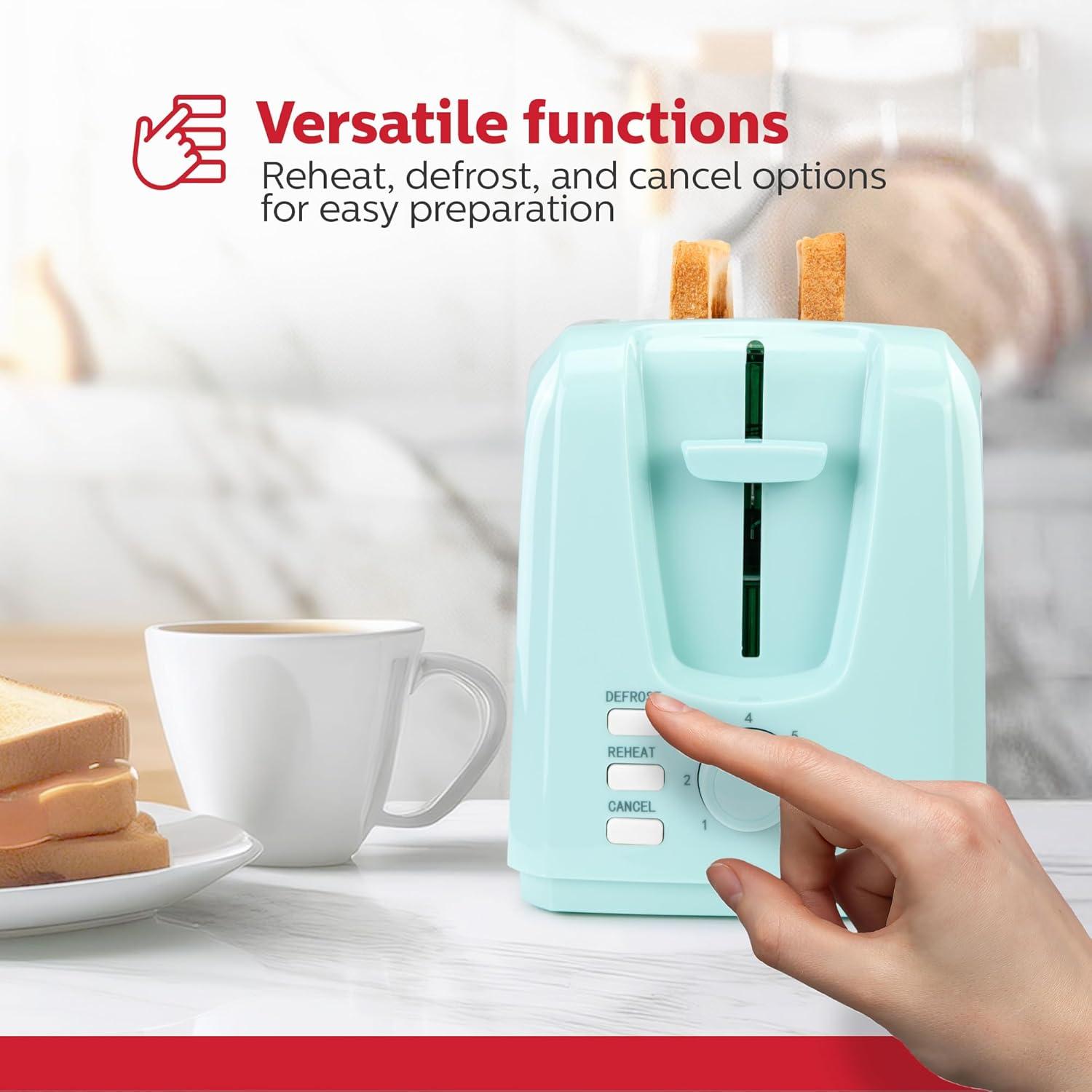 Tostadora Eléctrica 2 Rebanadas Holstein Menta Acero Inoxidable