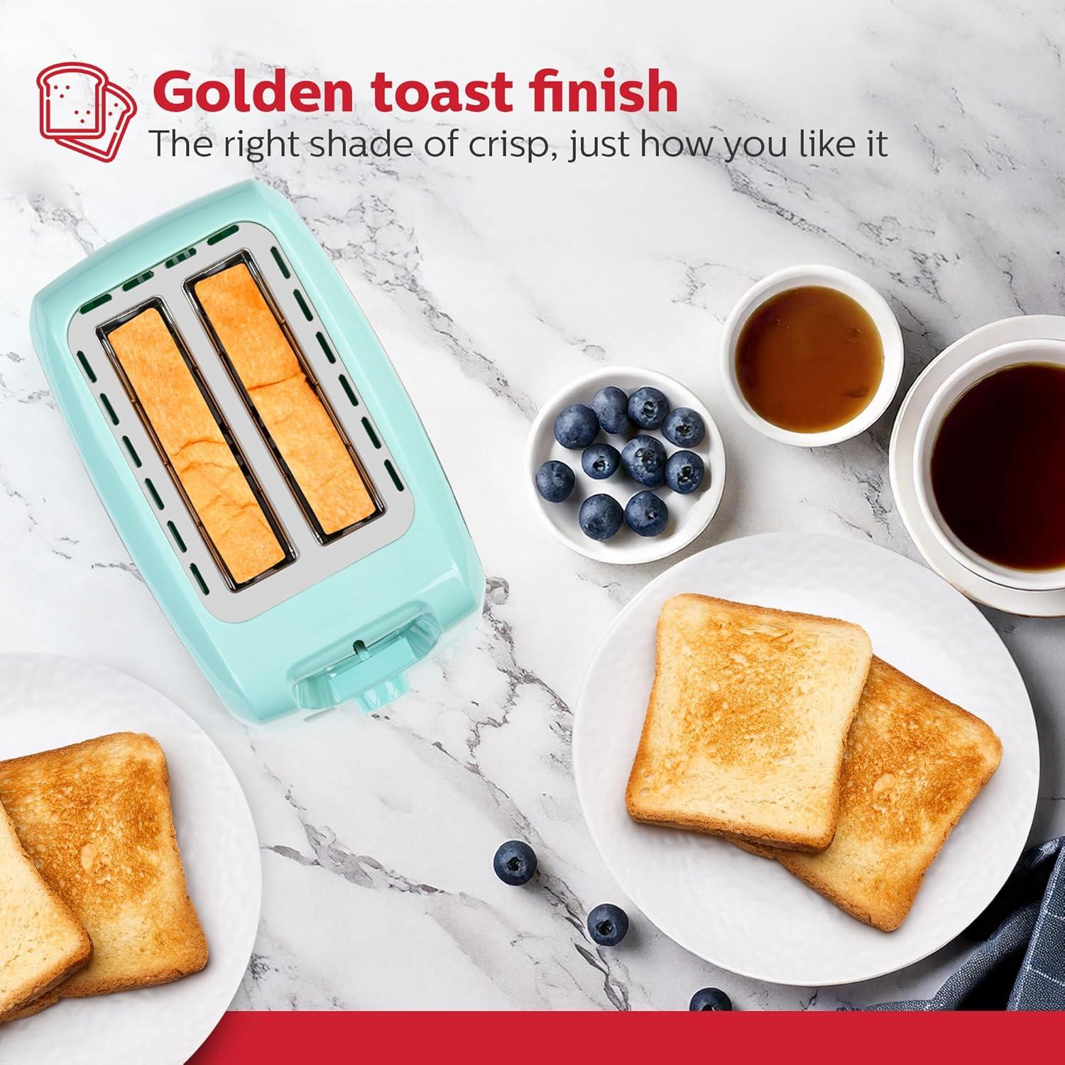 Tostadora Eléctrica 2 Rebanadas Holstein Menta Acero Inoxidable