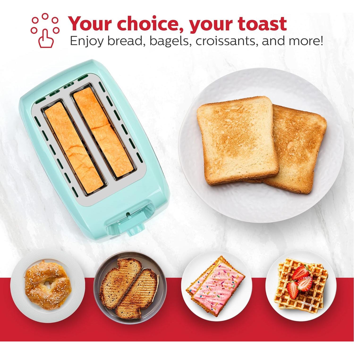 Tostadora Eléctrica 2 Rebanadas Holstein Menta Acero Inoxidable