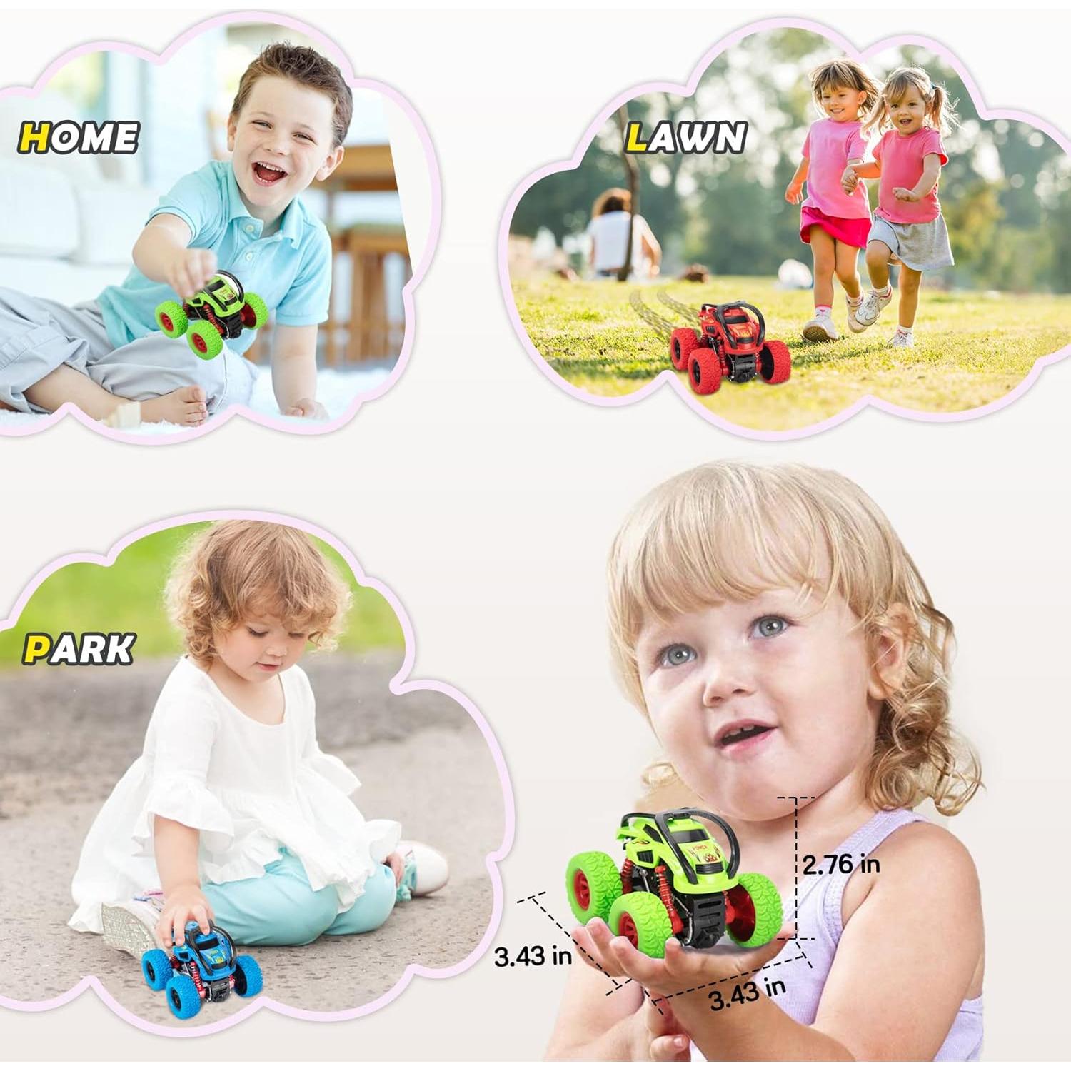 LODBY Juguetes Vehículo Retroceso Camiones Acrobacias 3 Piezas