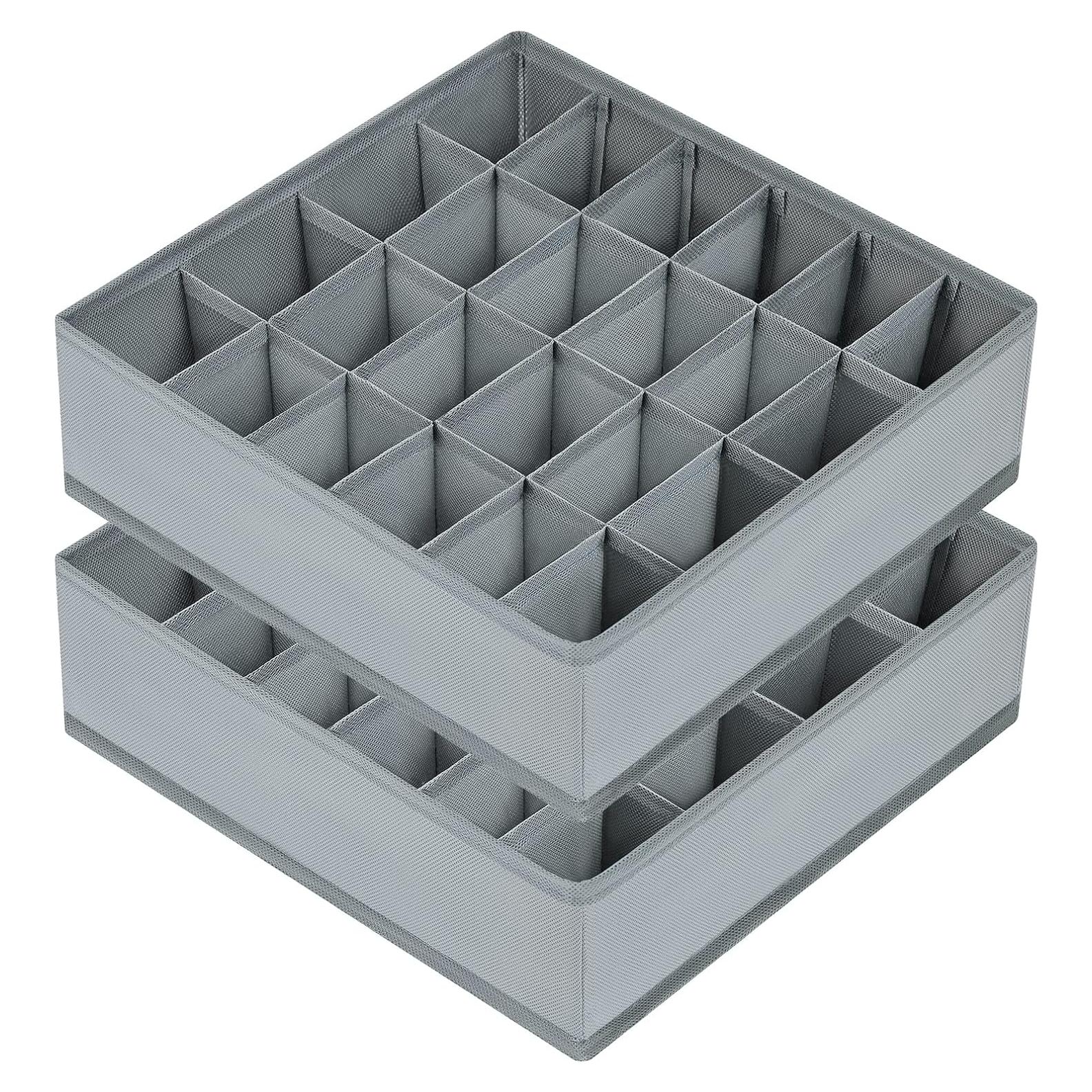 Organizador de Cajones Joyoldelf 2 Paquetes 24 Celdas Gris