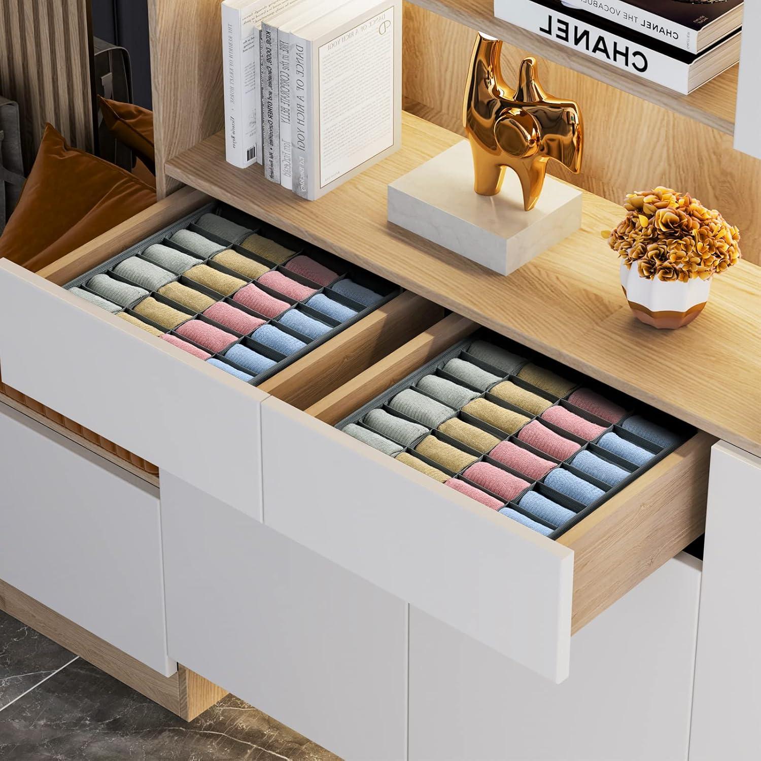 Organizador de Cajones Joyoldelf 2 Paquetes 24 Celdas Gris