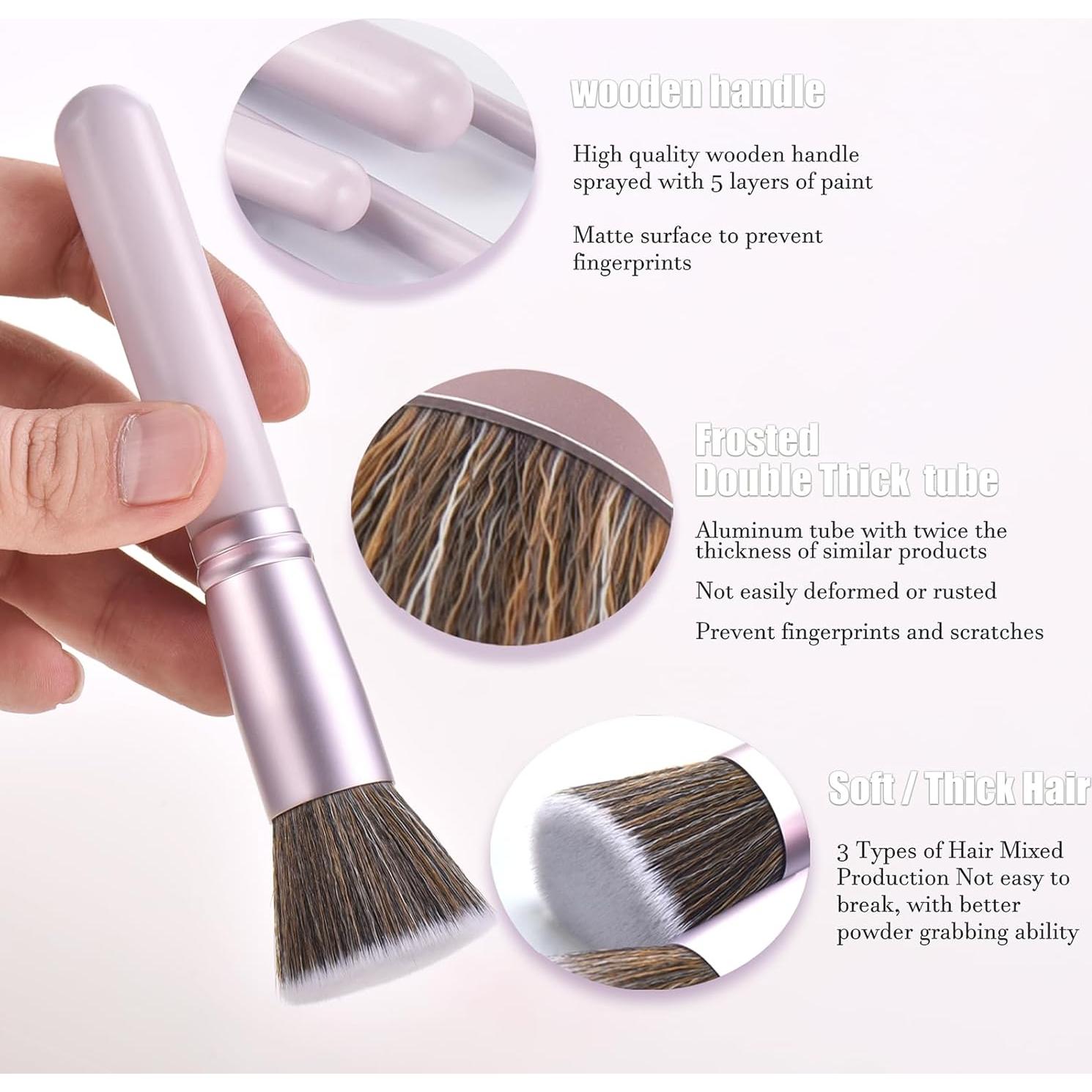 Conjunto de Pinceles de Maquillaje Morados 31pcs con Esponjas