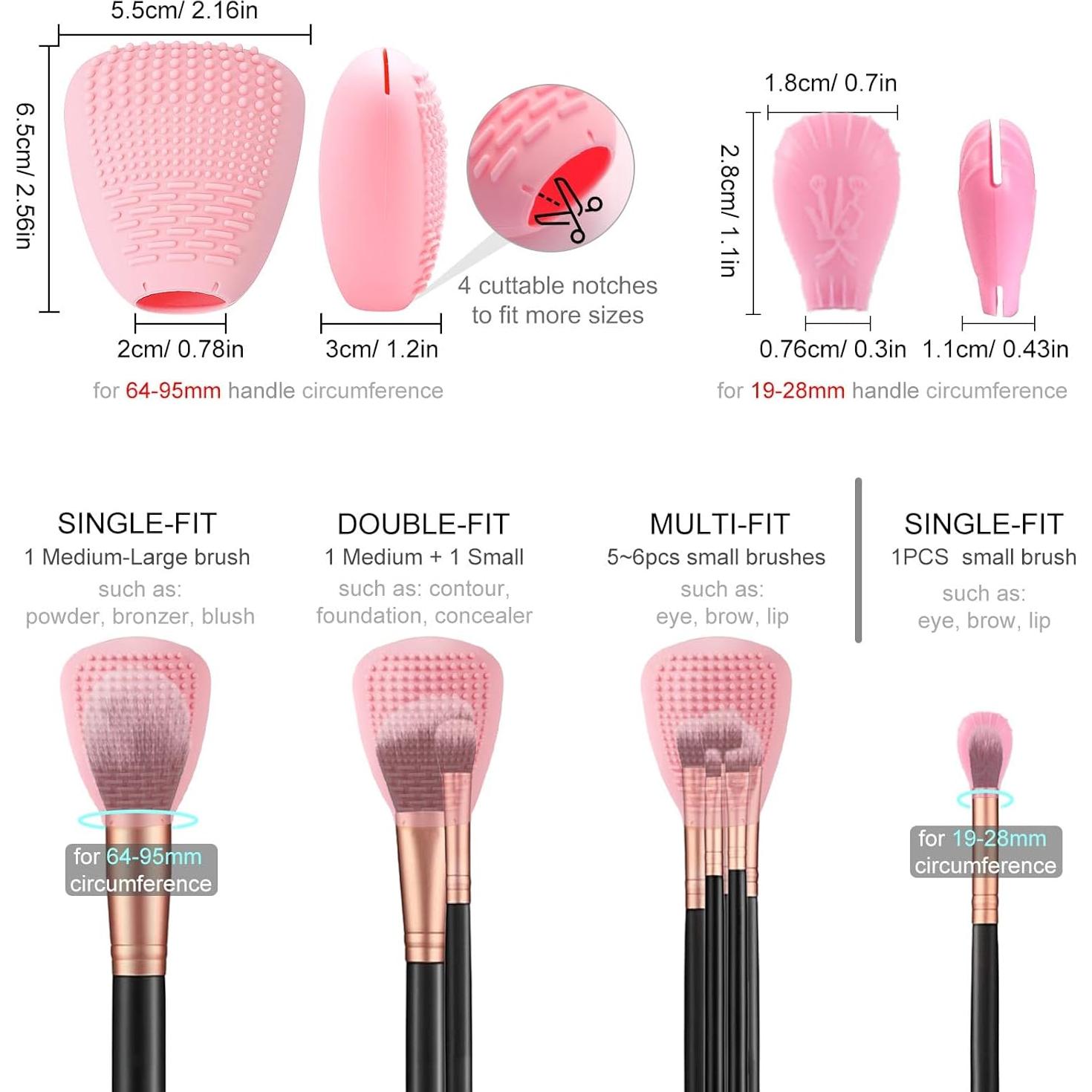 Soporte de Brochas de Maquillaje Vidsel 3 Grandes + 5 Pequeñas Azul