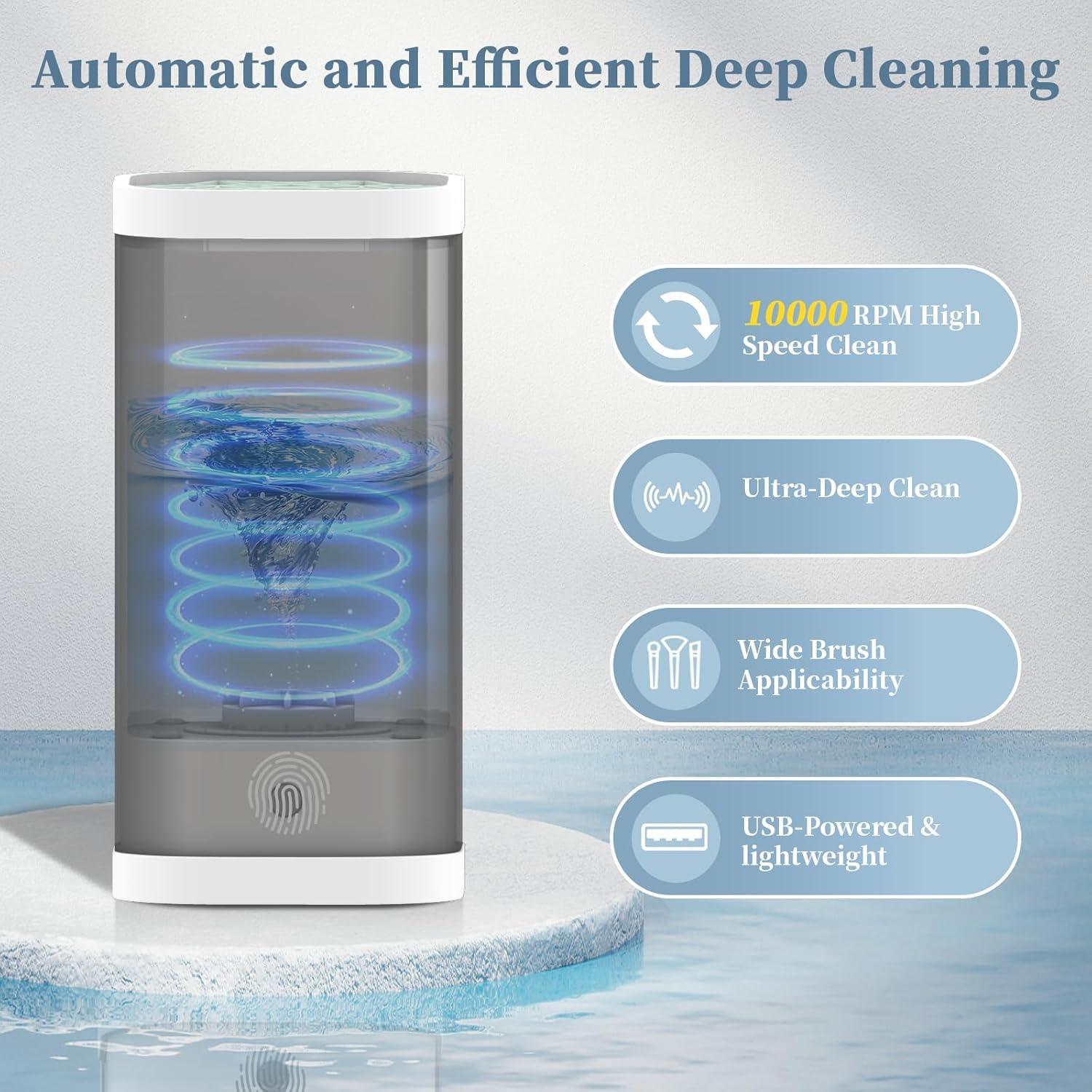 Limpiadora Eléctrica de Brochas NIUWILL 10000 RPM Negra