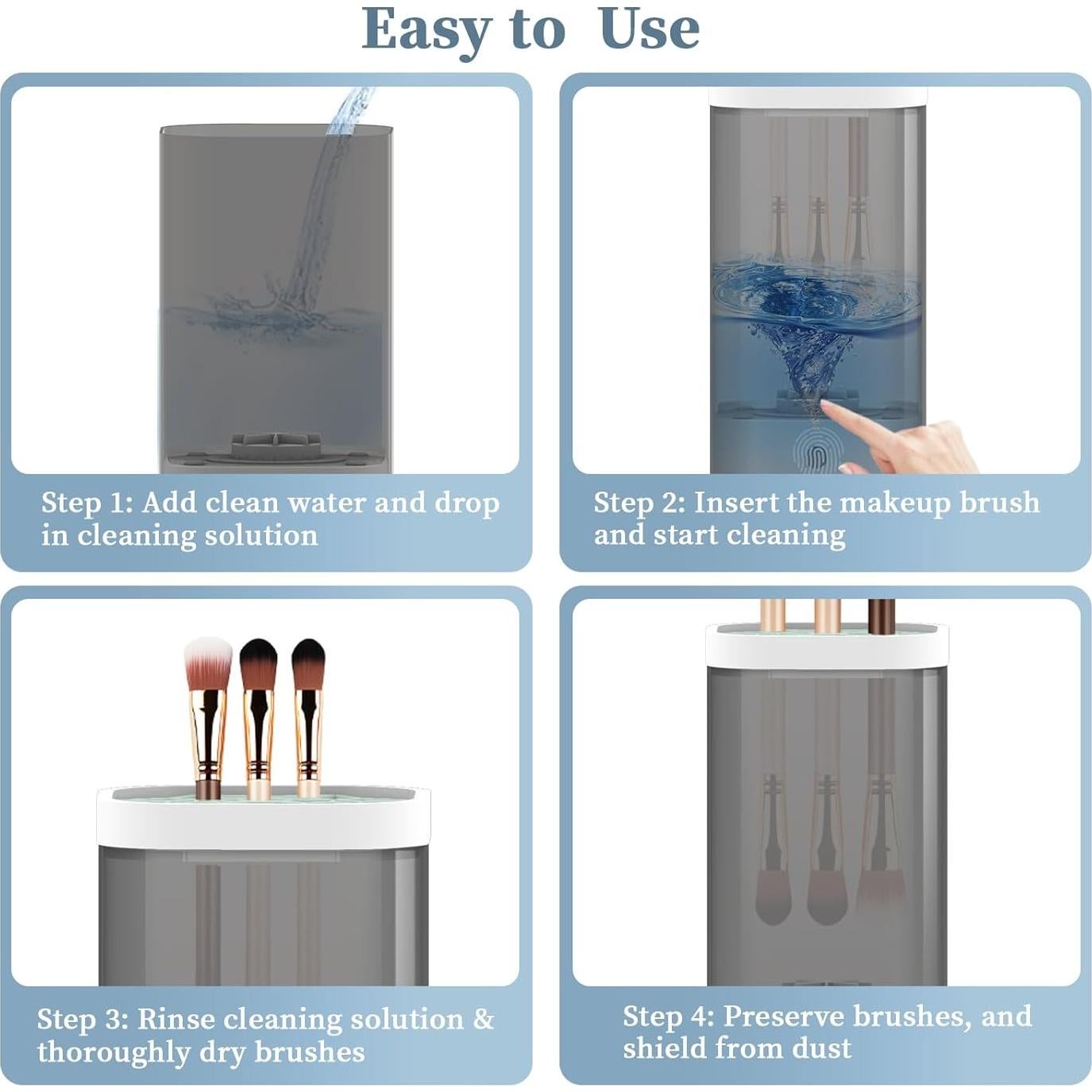 Limpiadora Eléctrica de Brochas NIUWILL 10000 RPM Negra