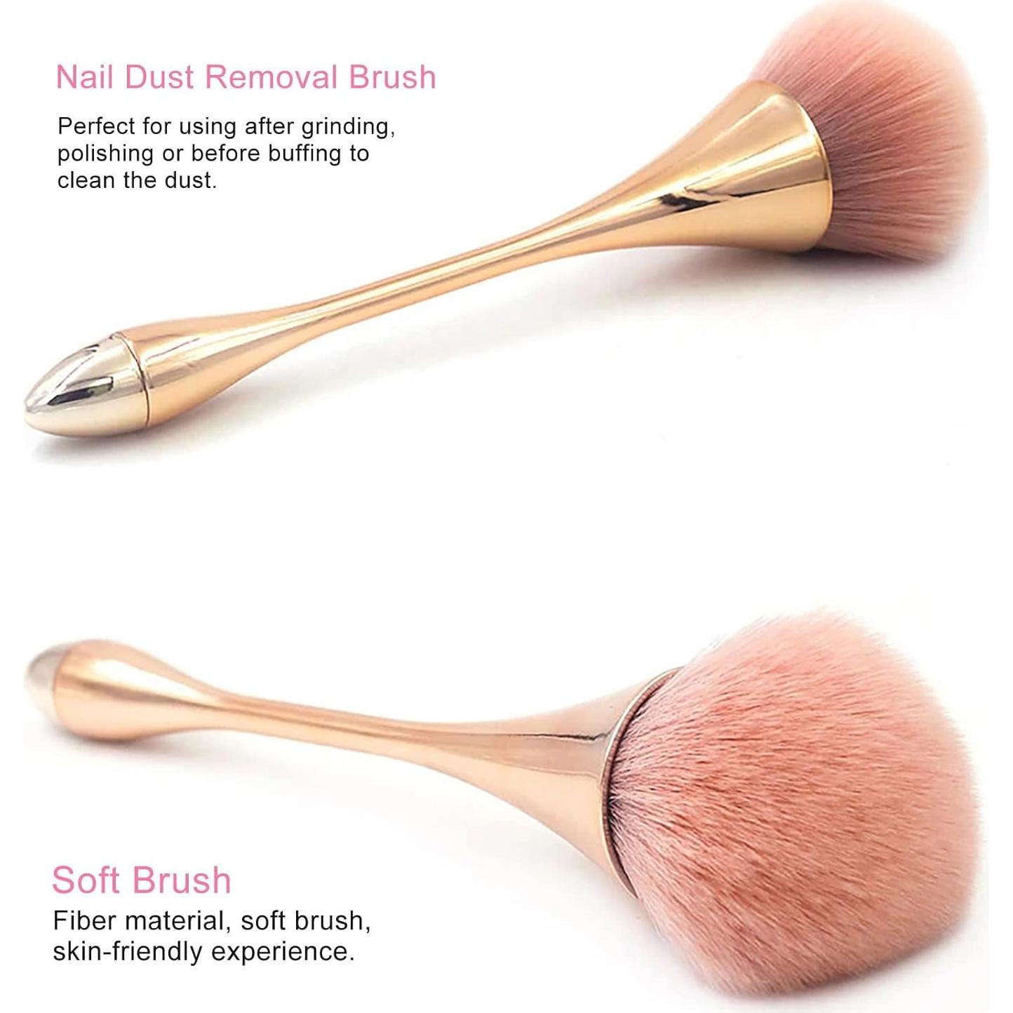 2 Cepillos de Polvo para Uñas HYWWPFLAY Oro y Negro