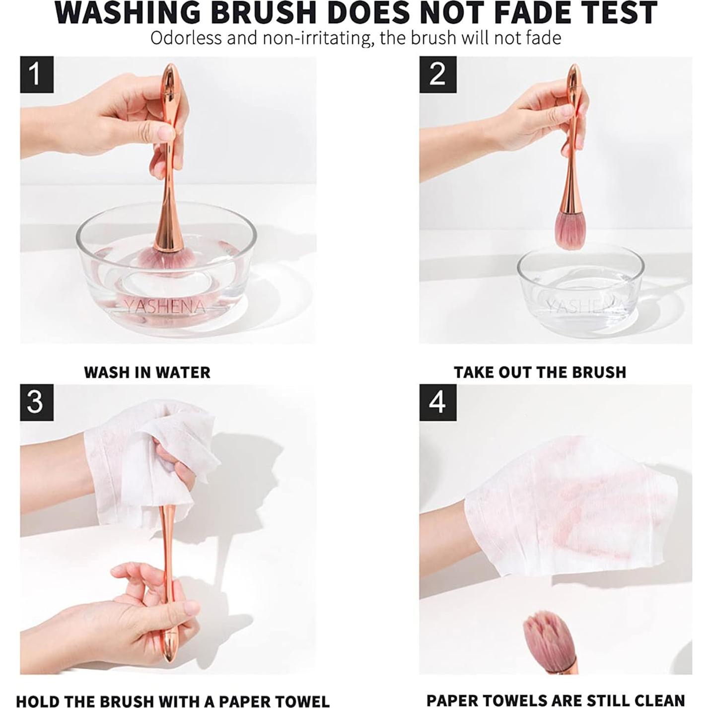 2 Cepillos de Polvo para Uñas HYWWPFLAY Oro y Negro