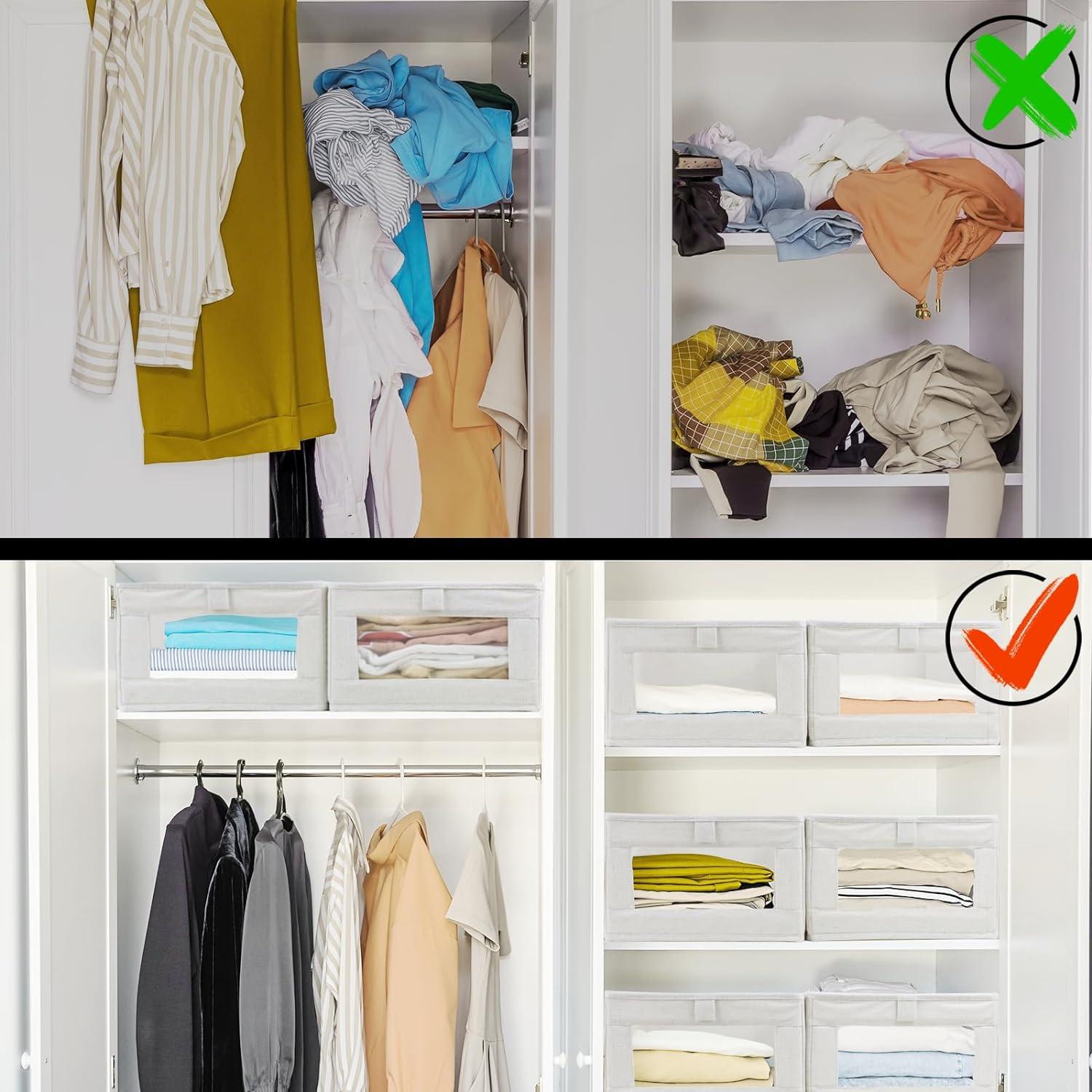 4 Cestas de Almacenamiento de Lino Fordonral 40x27x17cm