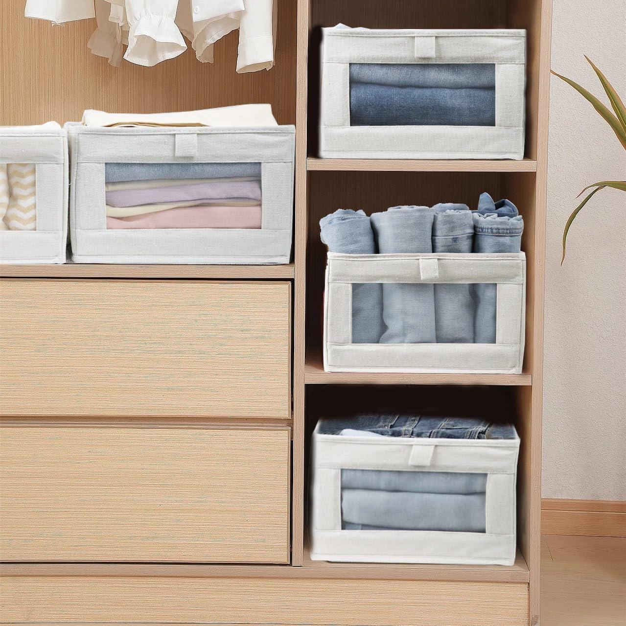 4 Cestas de Almacenamiento de Lino Fordonral 40x27x17cm