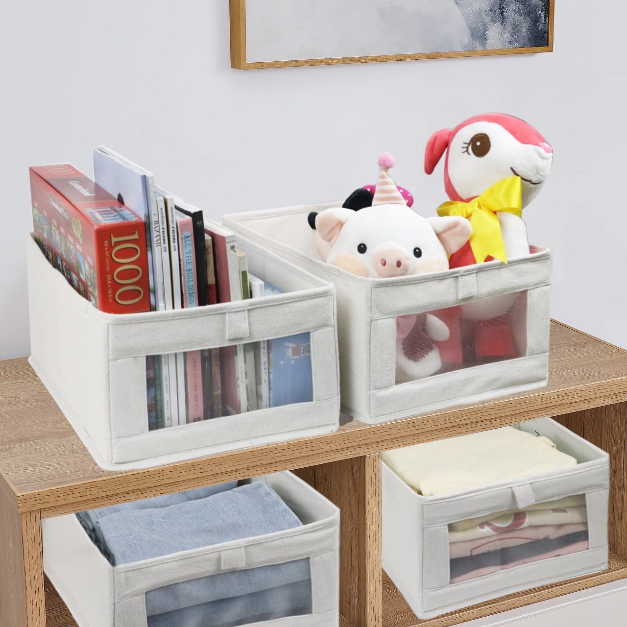 4 Cestas de Almacenamiento de Lino Fordonral 40x27x17cm