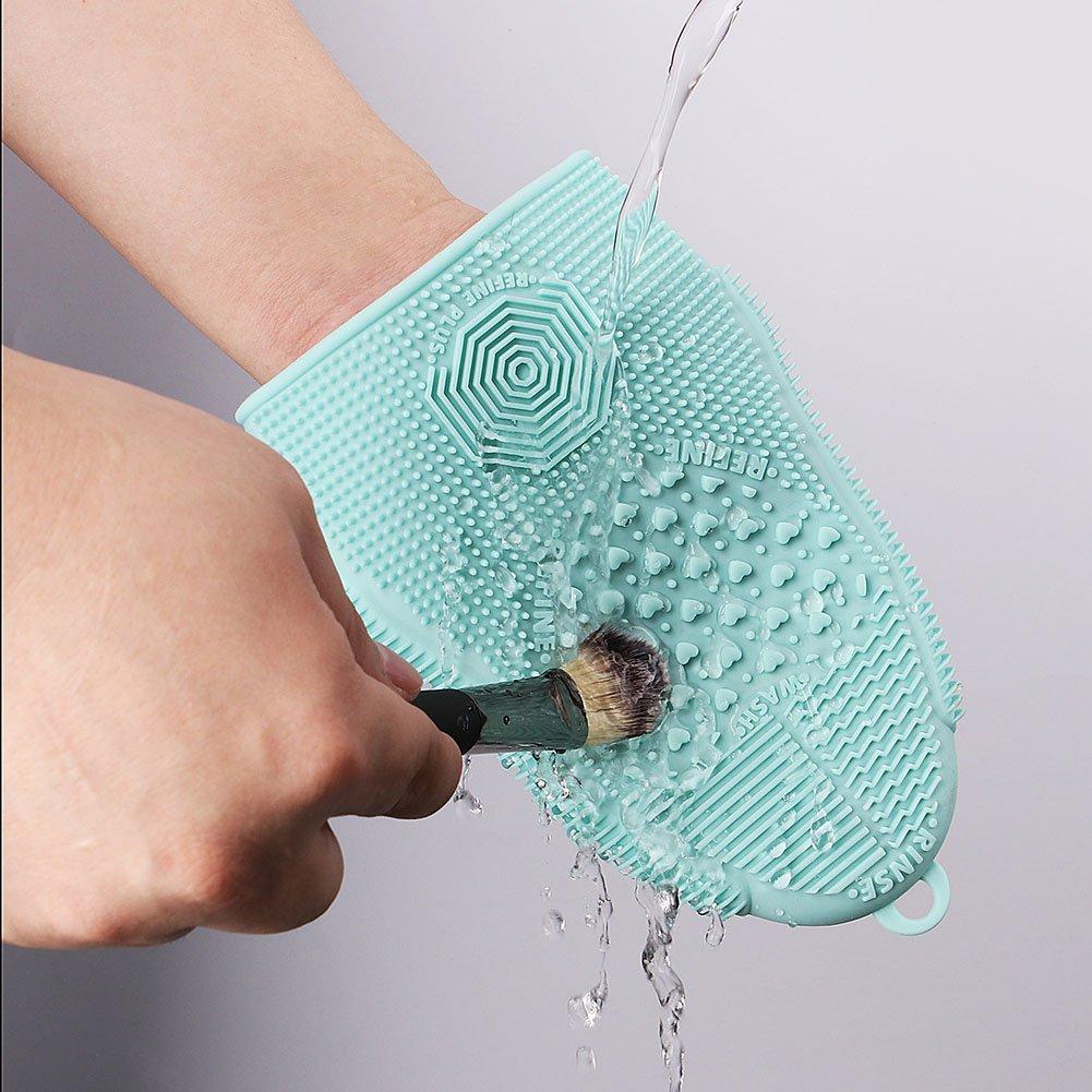 Guante de limpieza de brochas ScivoKaval verde menta 14x18 cm