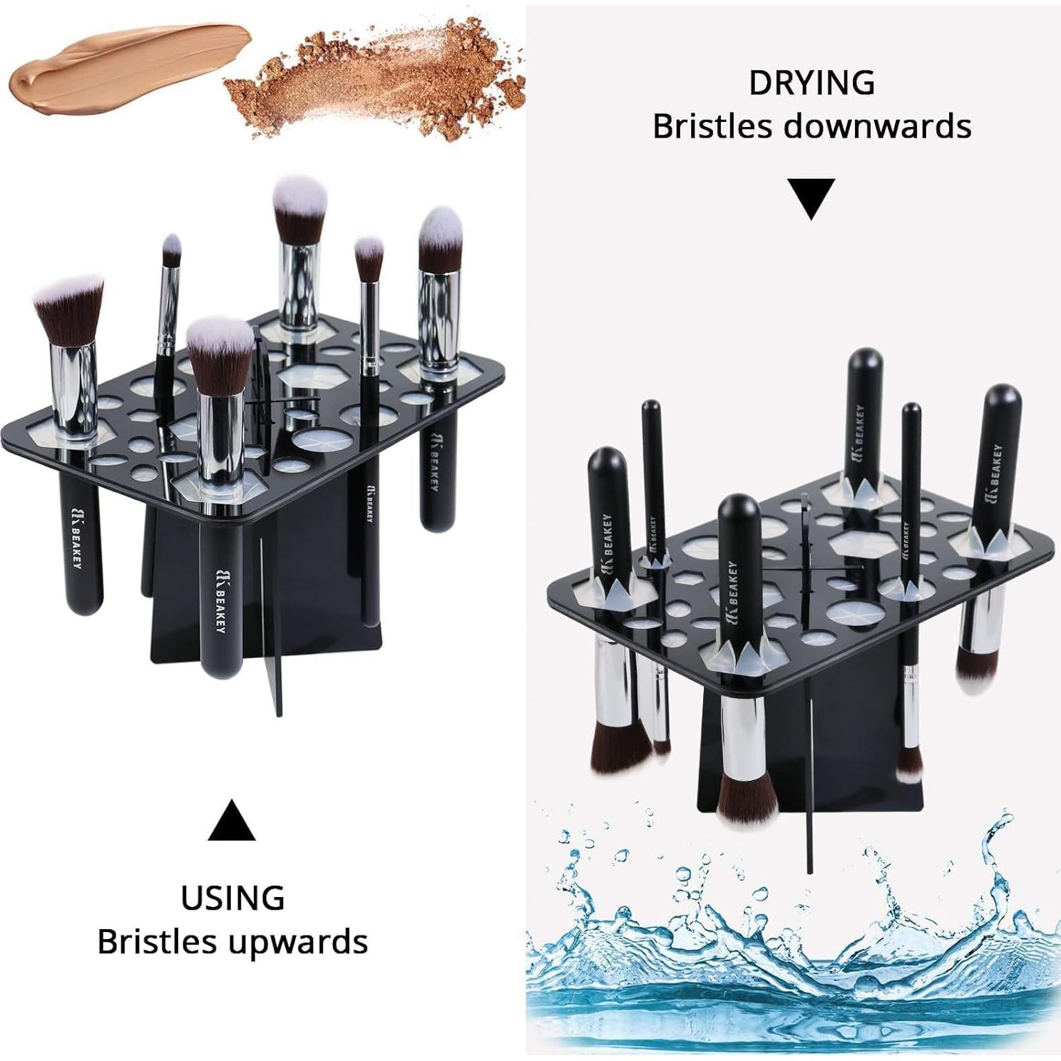 Soporte para Secado de Brochas BEAKEY 28 Agujeros Negro