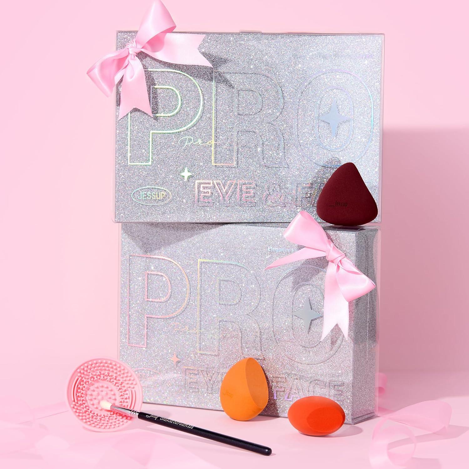 Kit de Maquillaje Jessup 9 Piezas con Espejo y Limpieza