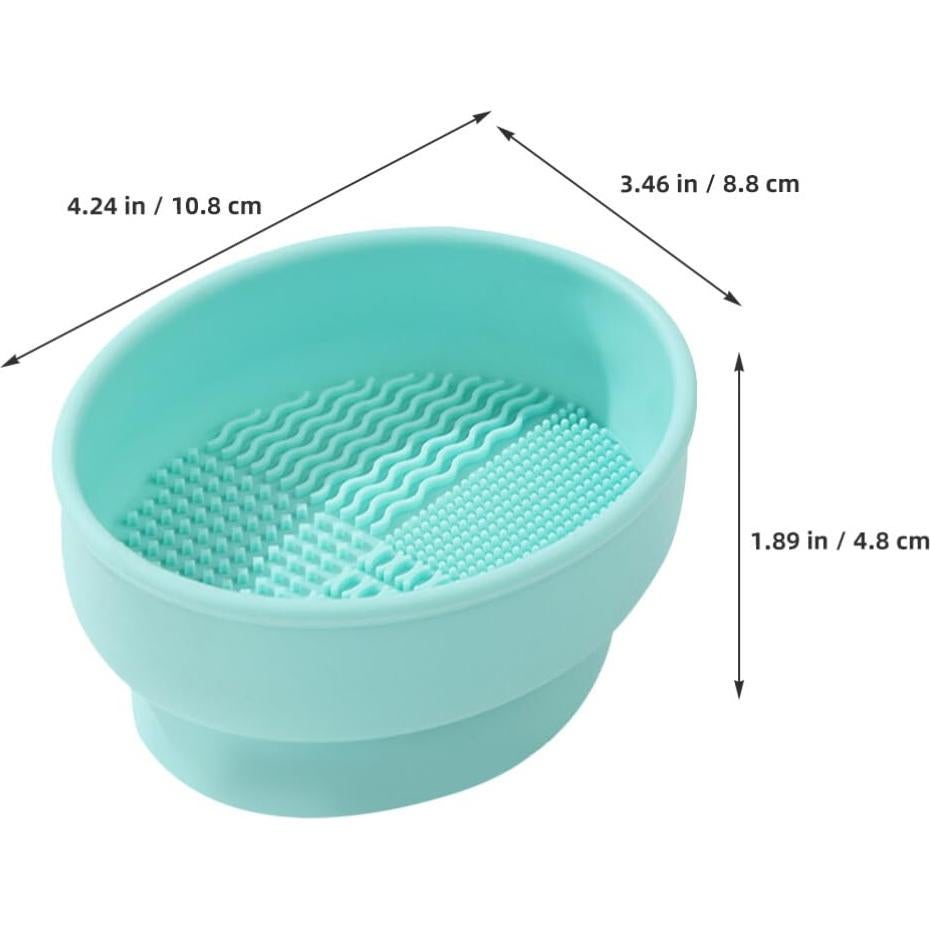 Tazón Limpiador de Brochas de Maquillaje Silicona Verde