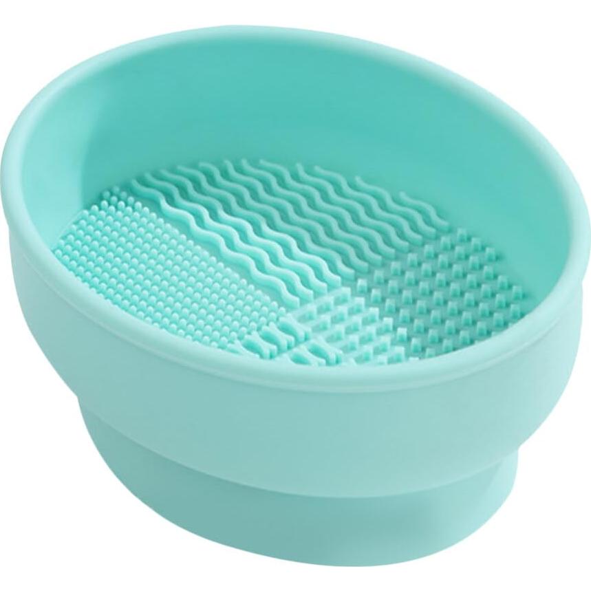 Tazón Limpiador de Brochas de Maquillaje Silicona Verde
