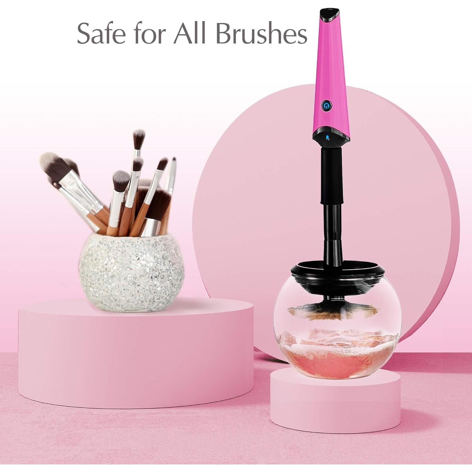 Limpiador Eléctrico de Brochas Luxe Rosa 3 Velocidades USB