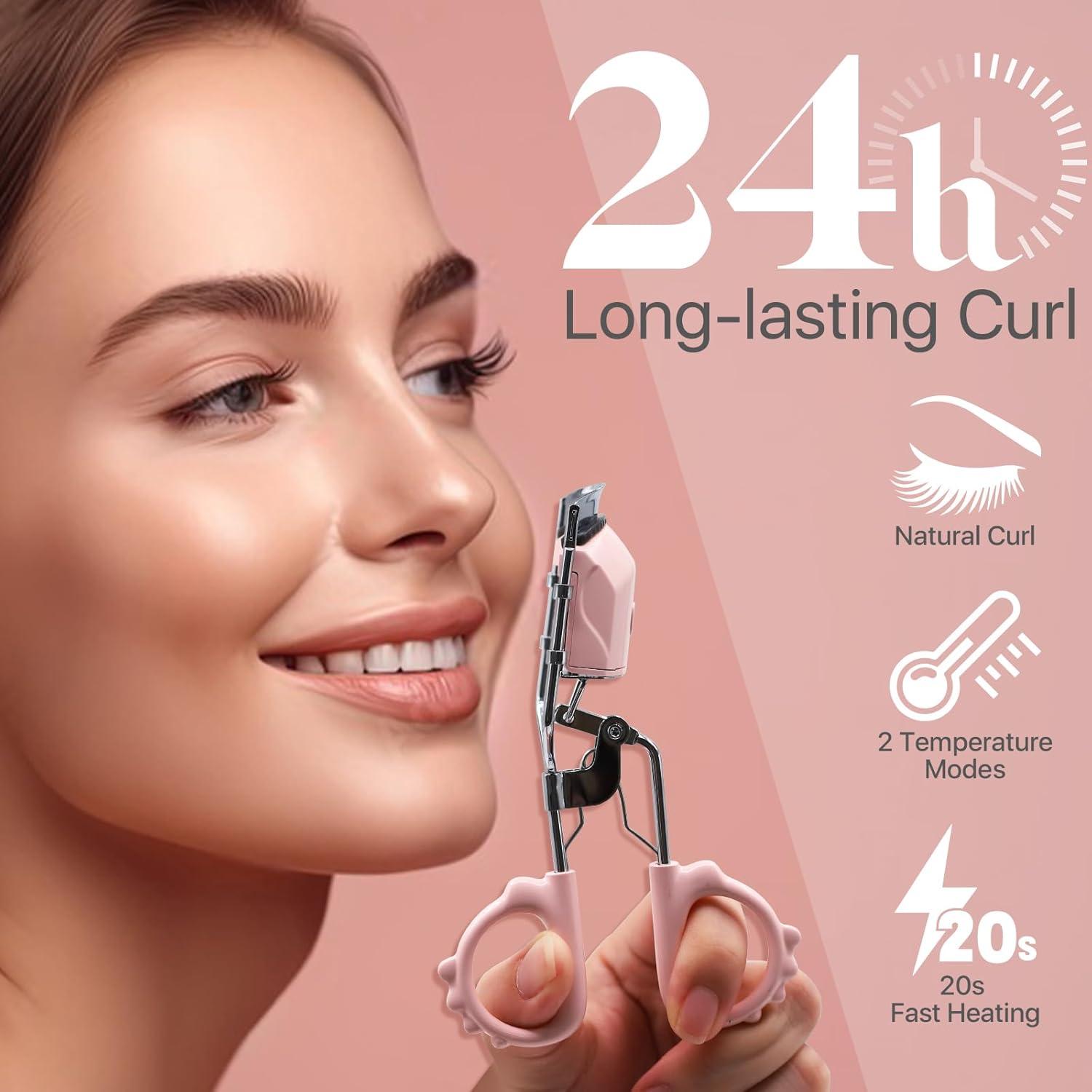 Rizador de Pestañas Eléctrico Vznffur Rosa 2 Temperaturas