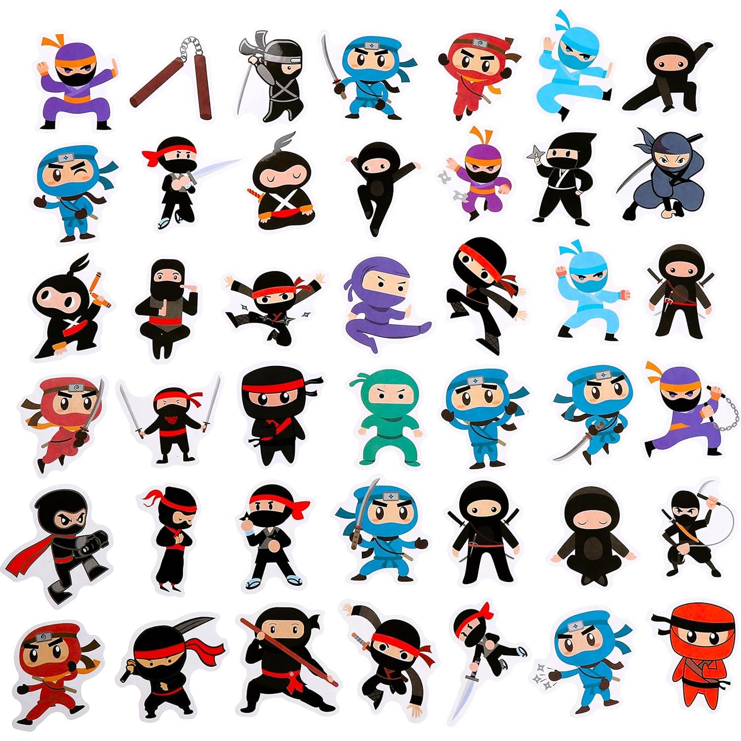 Calcomanías de Ninja 100 Piezas Cleverplay Impermeables