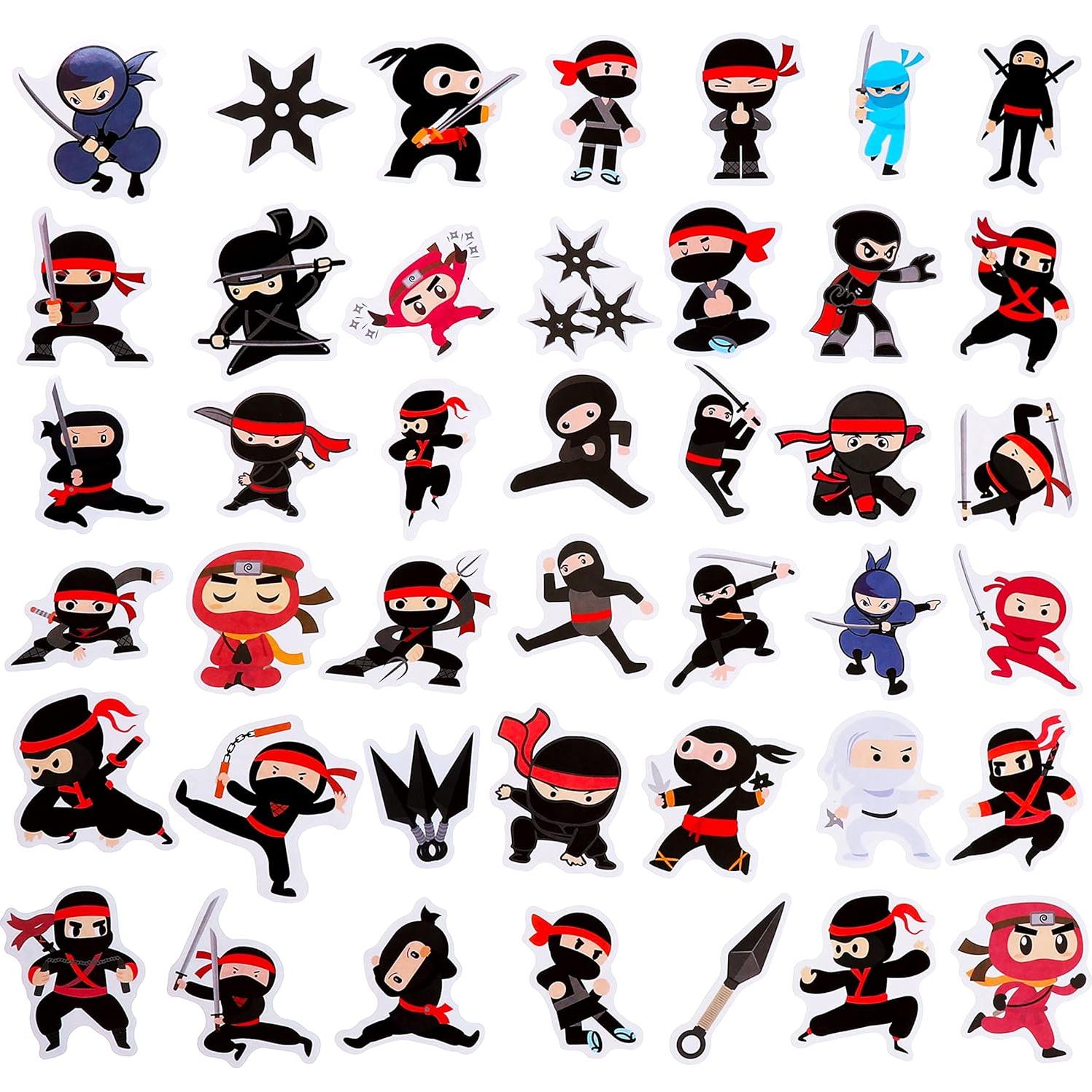 Calcomanías de Ninja 100 Piezas Cleverplay Impermeables