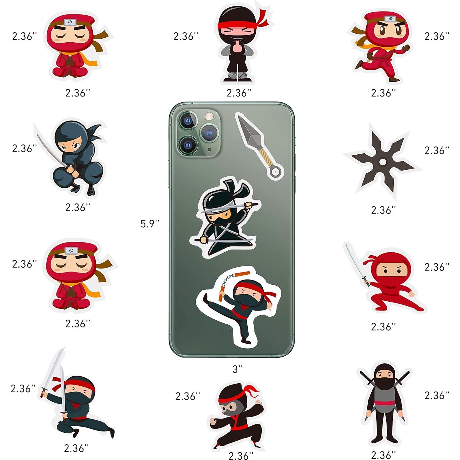 Calcomanías de Ninja 100 Piezas Cleverplay Impermeables