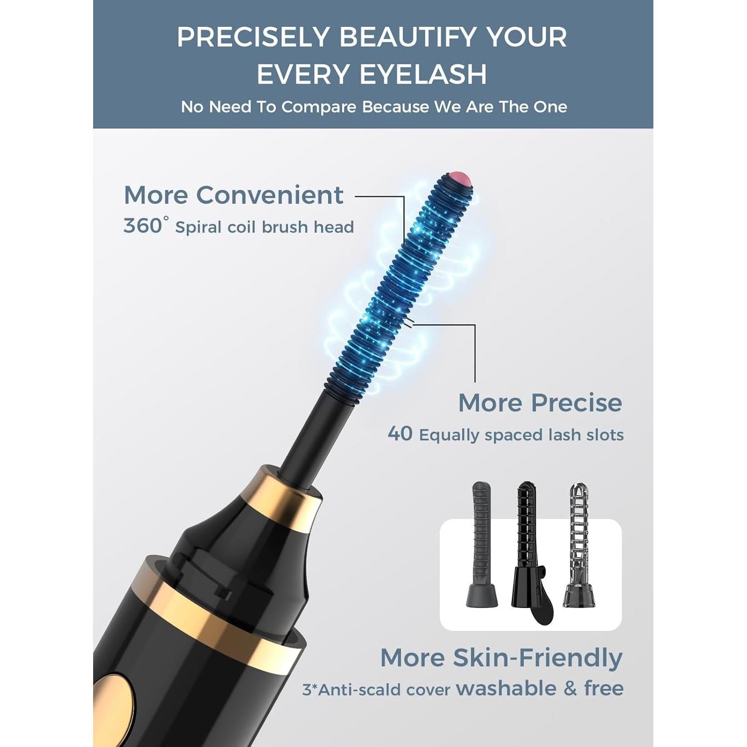 Rizador de Pestañas Calentado Smiling Shark MG-1 3 en 1