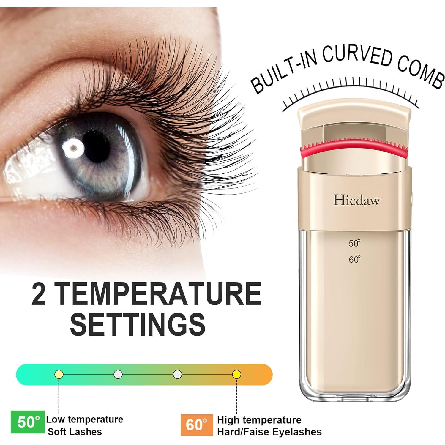 Rizador de Pestañas Eléctrico Hicdaw con Peine Curvado