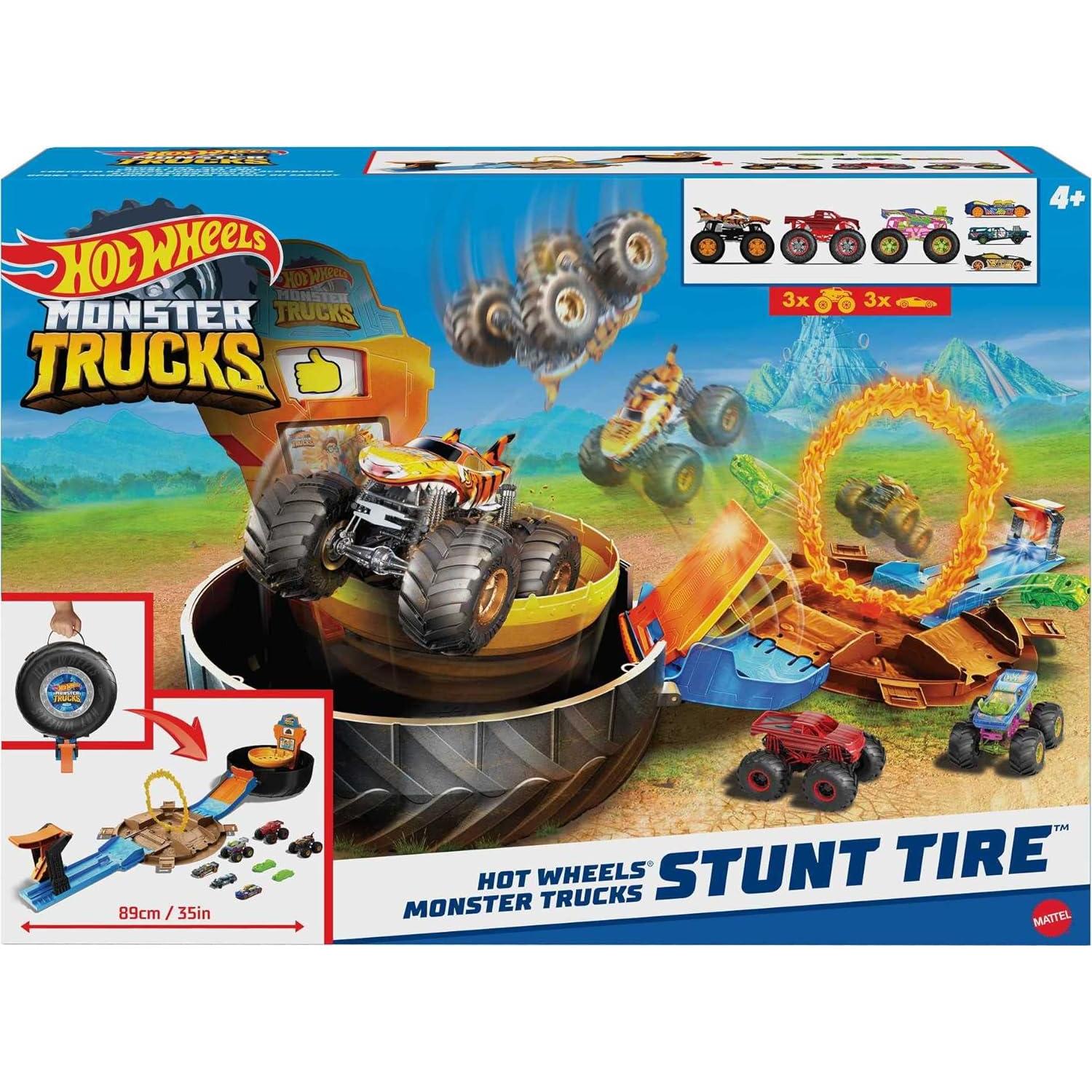 Juego de Pistas Hot Wheels Camiones Monstruo 1:64 con Neumático