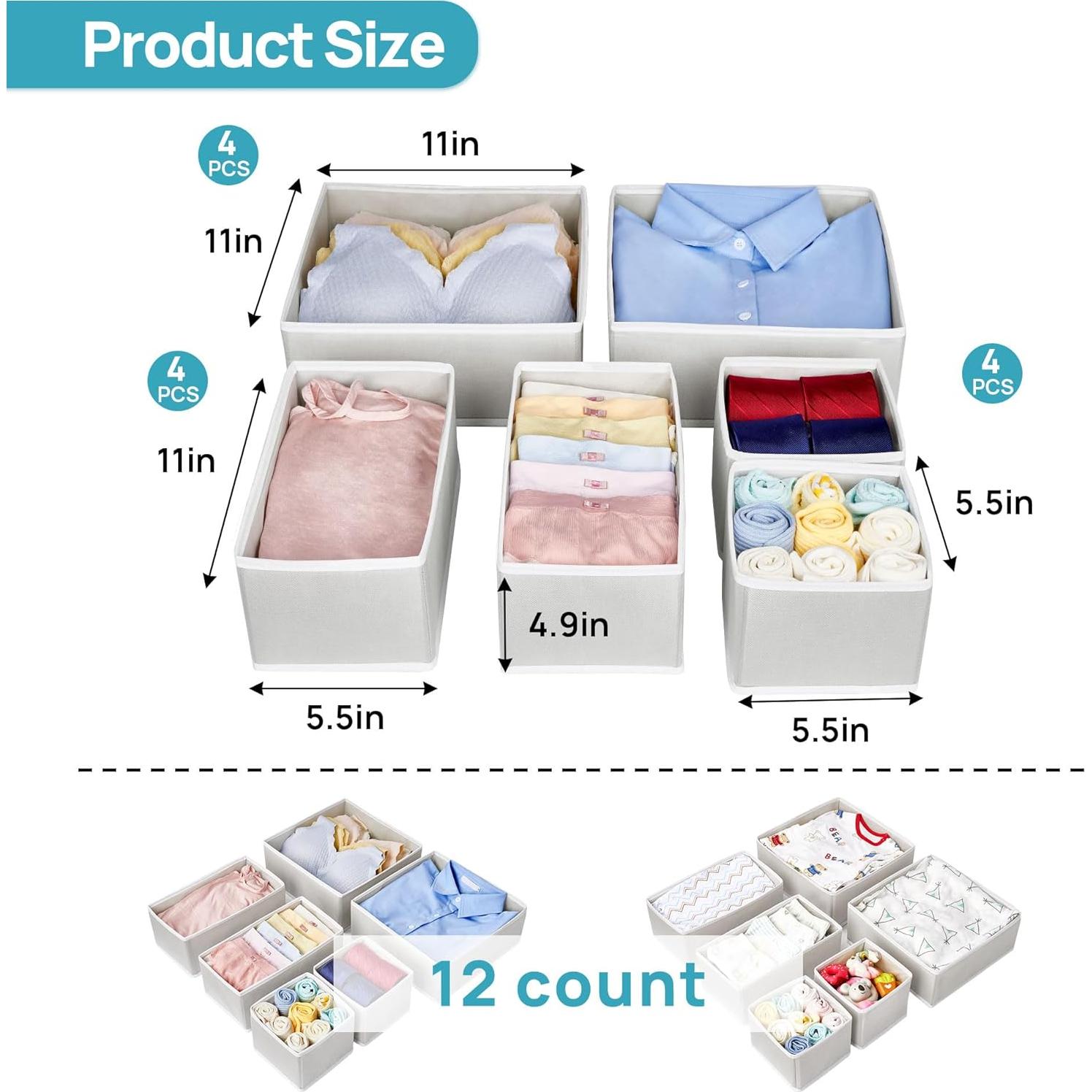 Organizador de Ropa Vtopmart 12 Piezas Tela Plegable