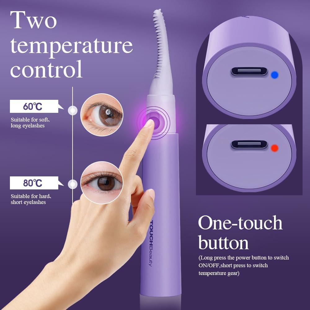 Rizadora de Pestañas Eléctrica TOUCHBeauty Recargable Violeta