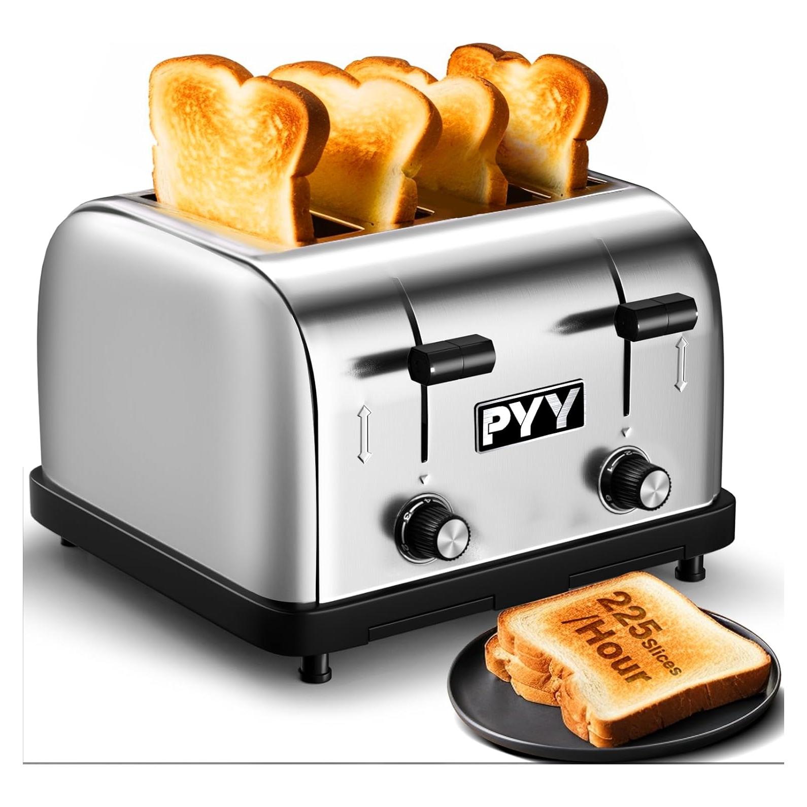 Tostadora Comercial PYY 4 Rebanadas 1800W Acero Inoxidable