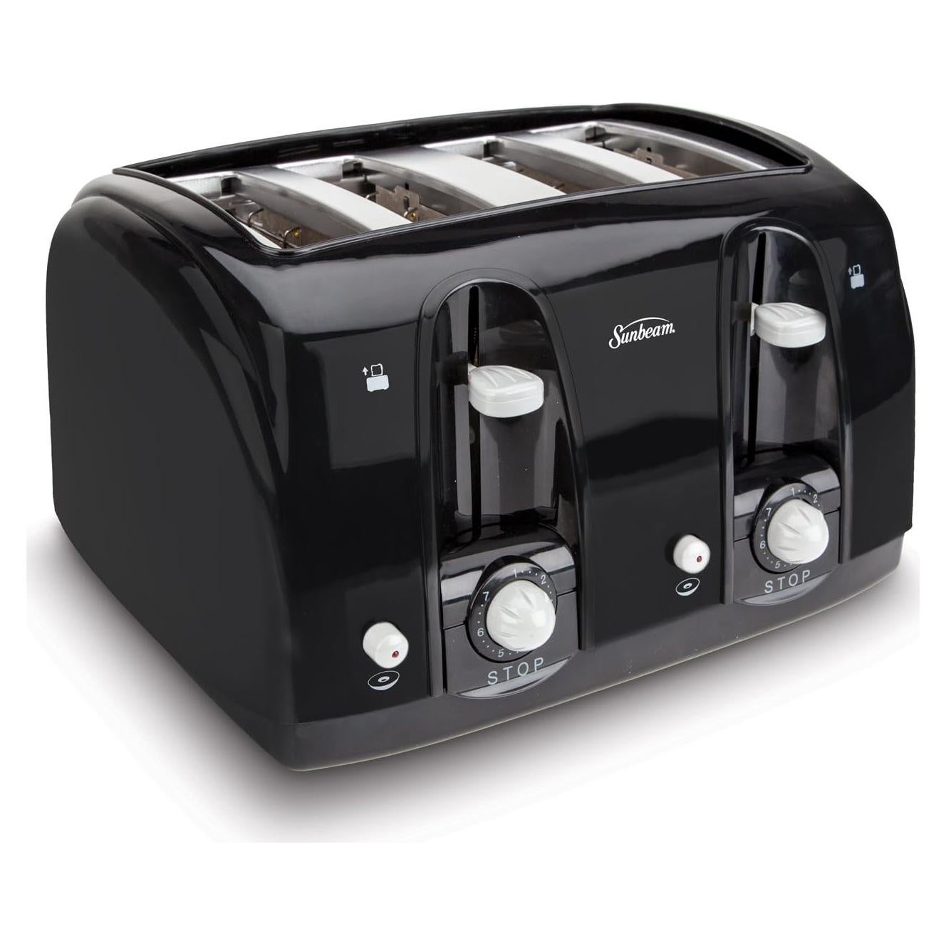 Sunbeam Wide Slot 4-Slice Toaster, Black (003911-100-000)