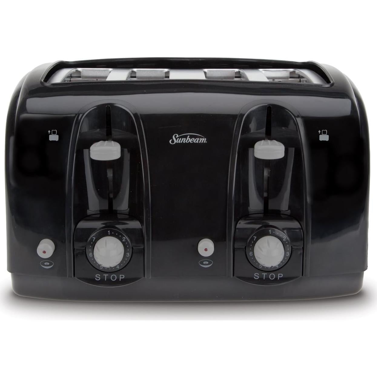 Sunbeam Wide Slot 4-Slice Toaster, Black (003911-100-000)