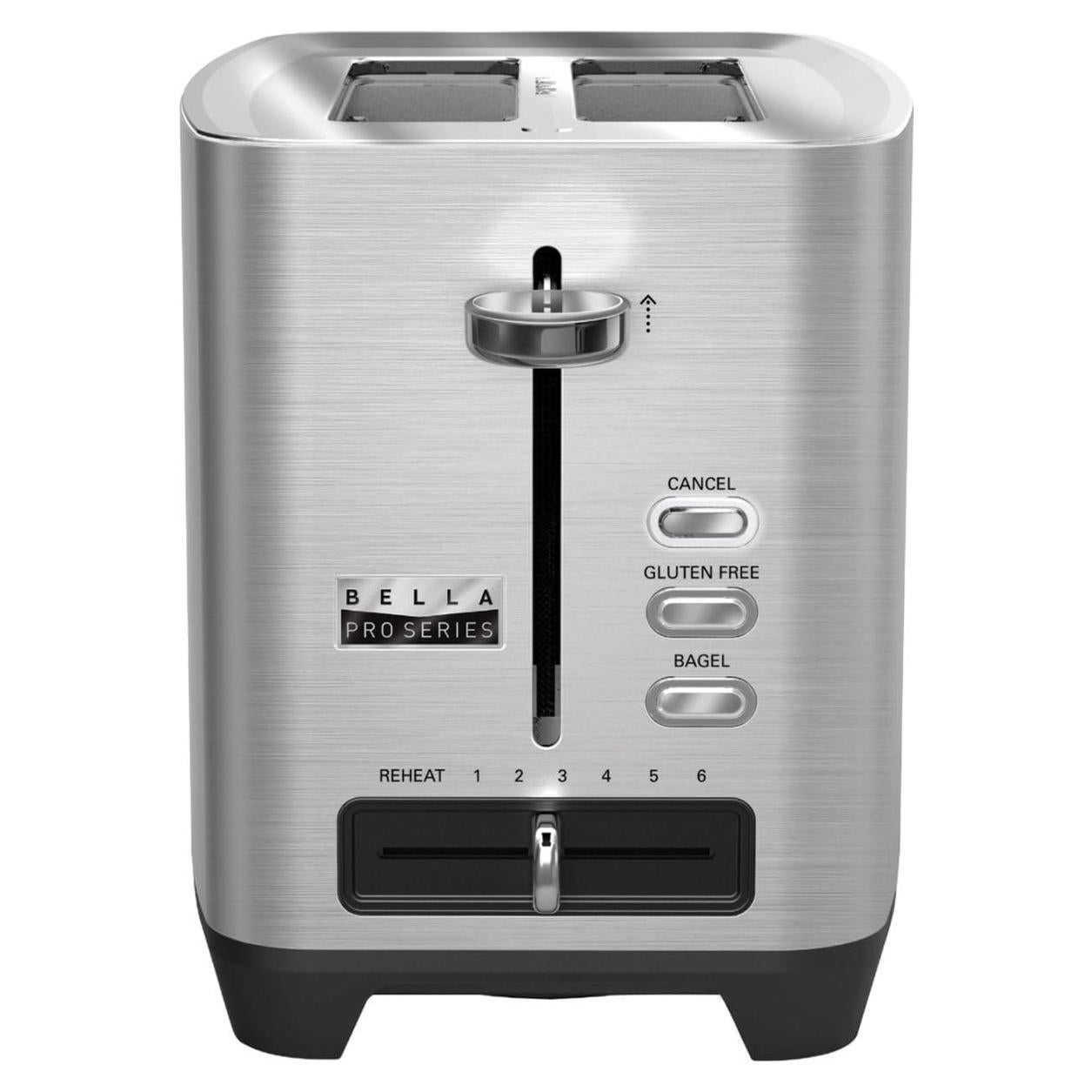 Tostadora Bella Pro de 2 rebanadas Acero Inoxidable 800W