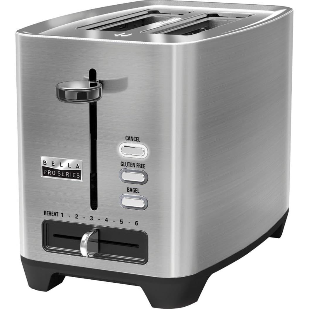 Tostadora Bella Pro de 2 rebanadas Acero Inoxidable 800W